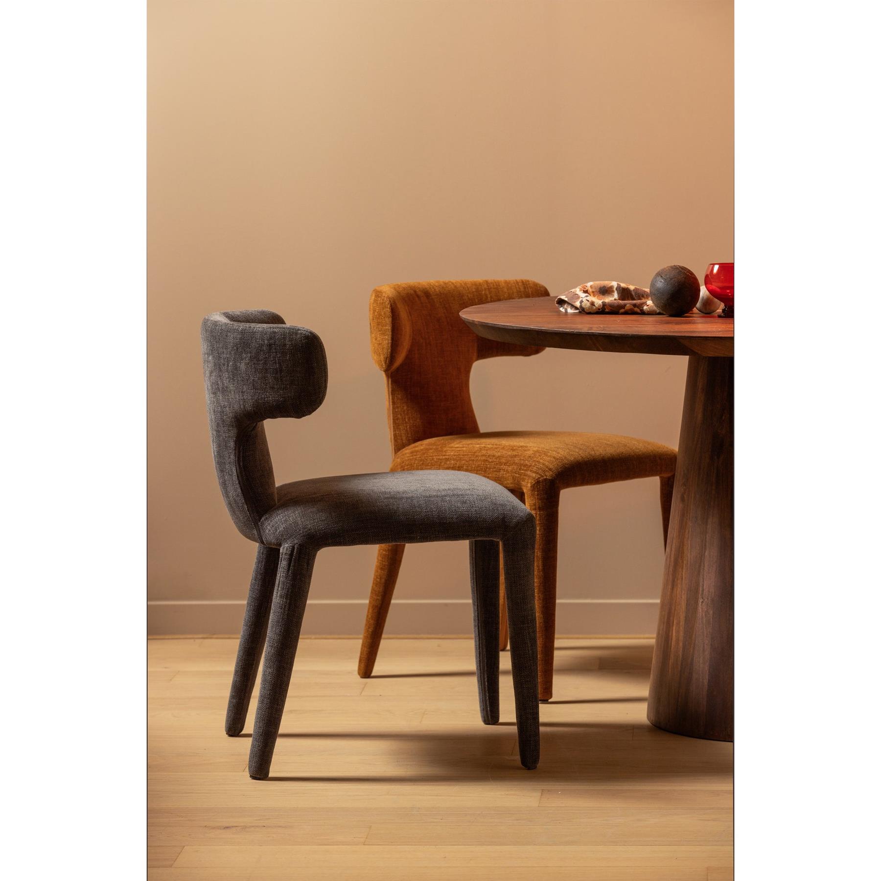 BePureHome Permit Eetkamerstoelen - Polyester - Espresso 
 - Set van 2