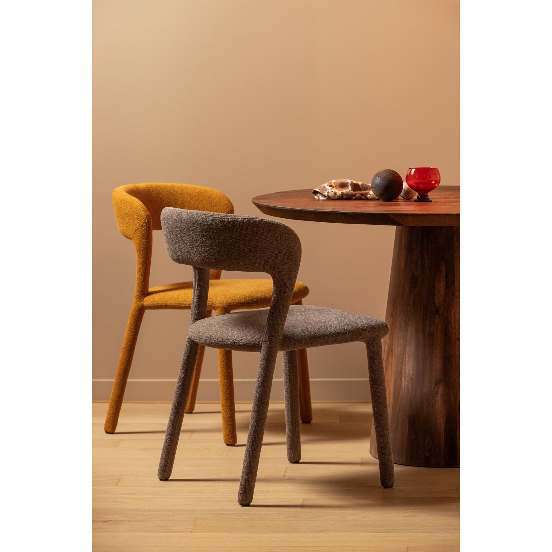 BePureHome Noble Eetkamerstoelen - Polyester - Corn - Set van 2