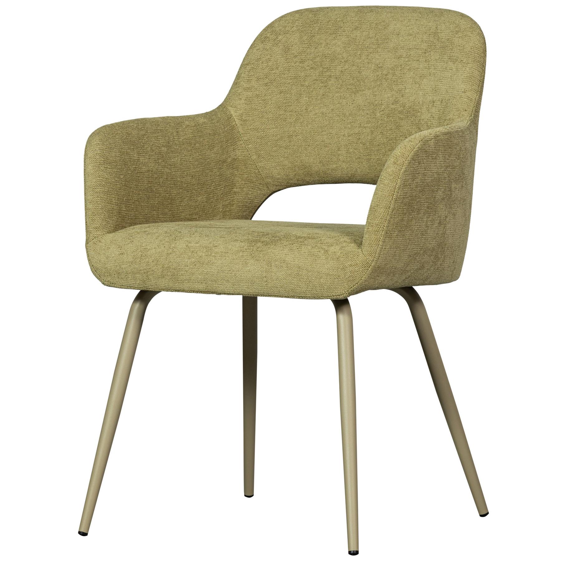 WOOOD Jenny Eetkamerstoelen - Polyester - Sage - Set van 2