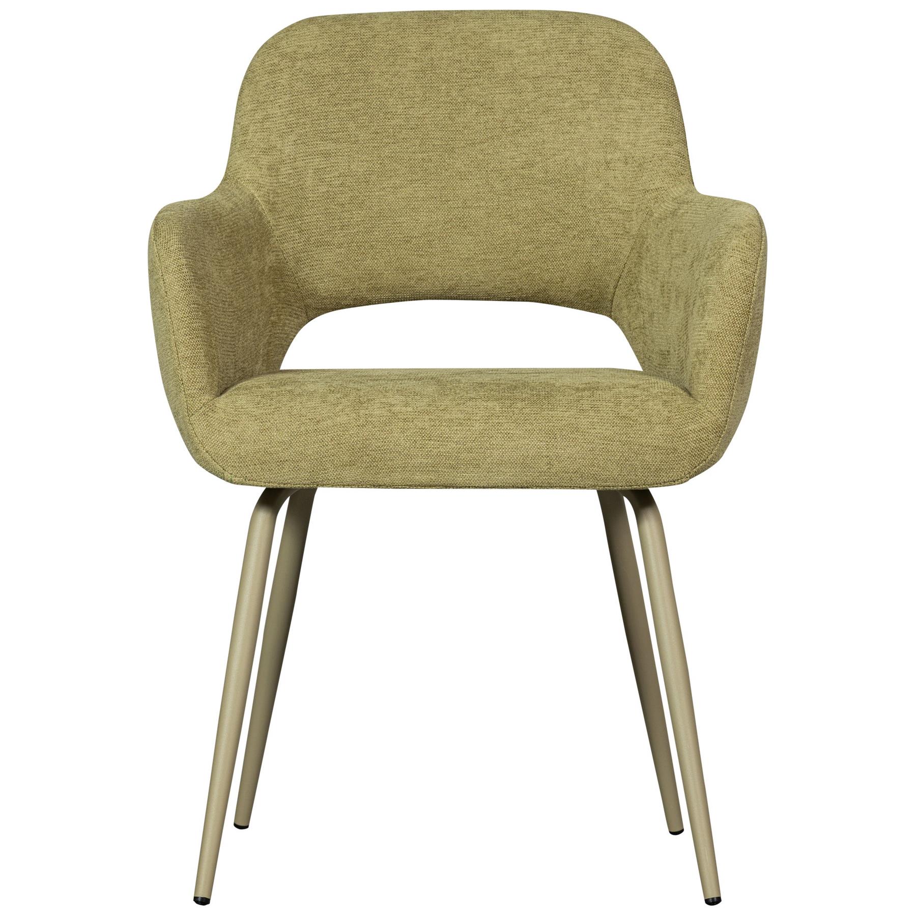 WOOOD Jenny Eetkamerstoelen - Polyester - Sage - Set van 2