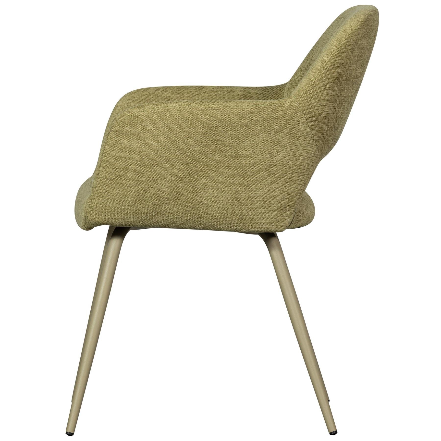 WOOOD Jenny Eetkamerstoelen - Polyester - Sage - Set van 2