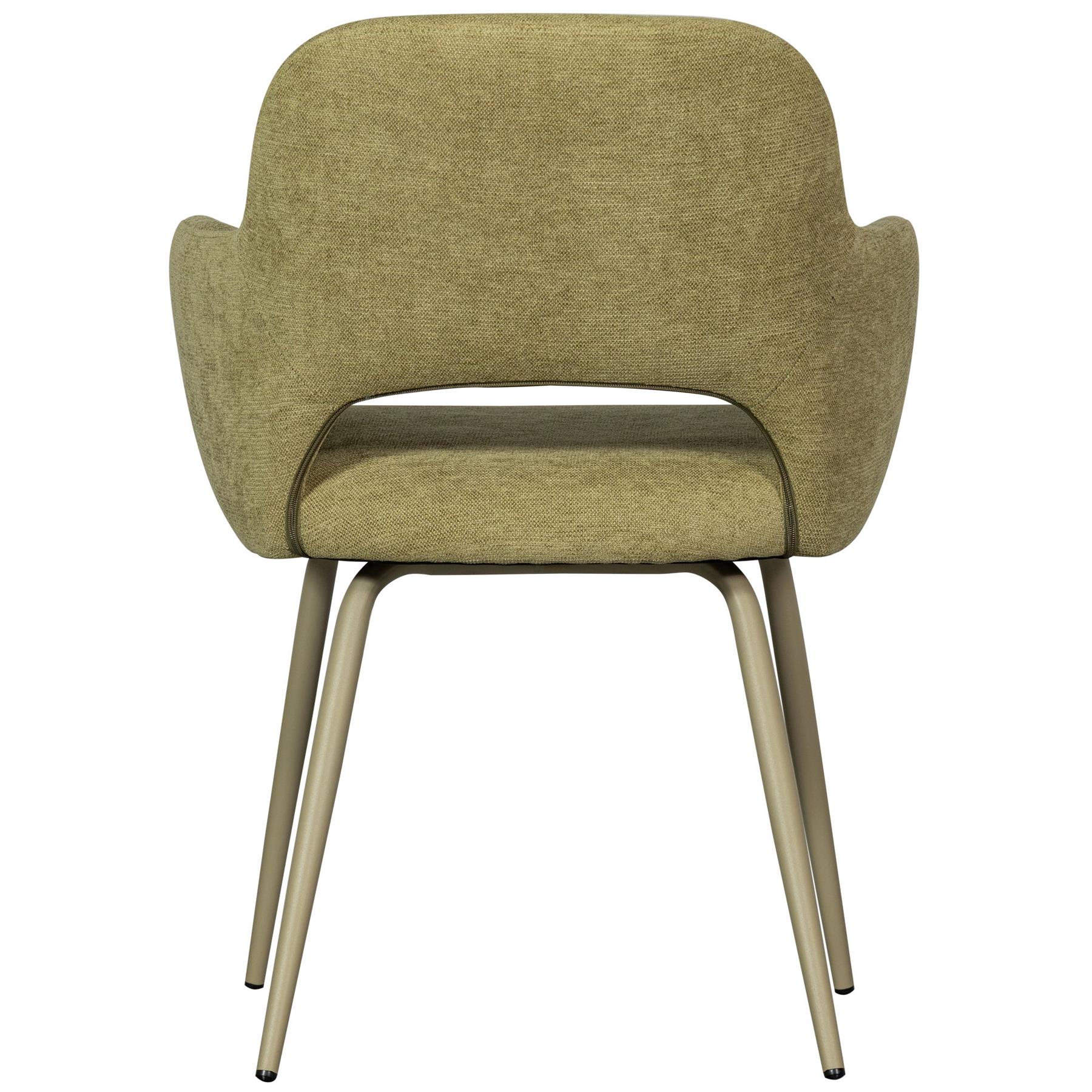 WOOOD Jenny Eetkamerstoelen - Polyester - Sage - Set van 2