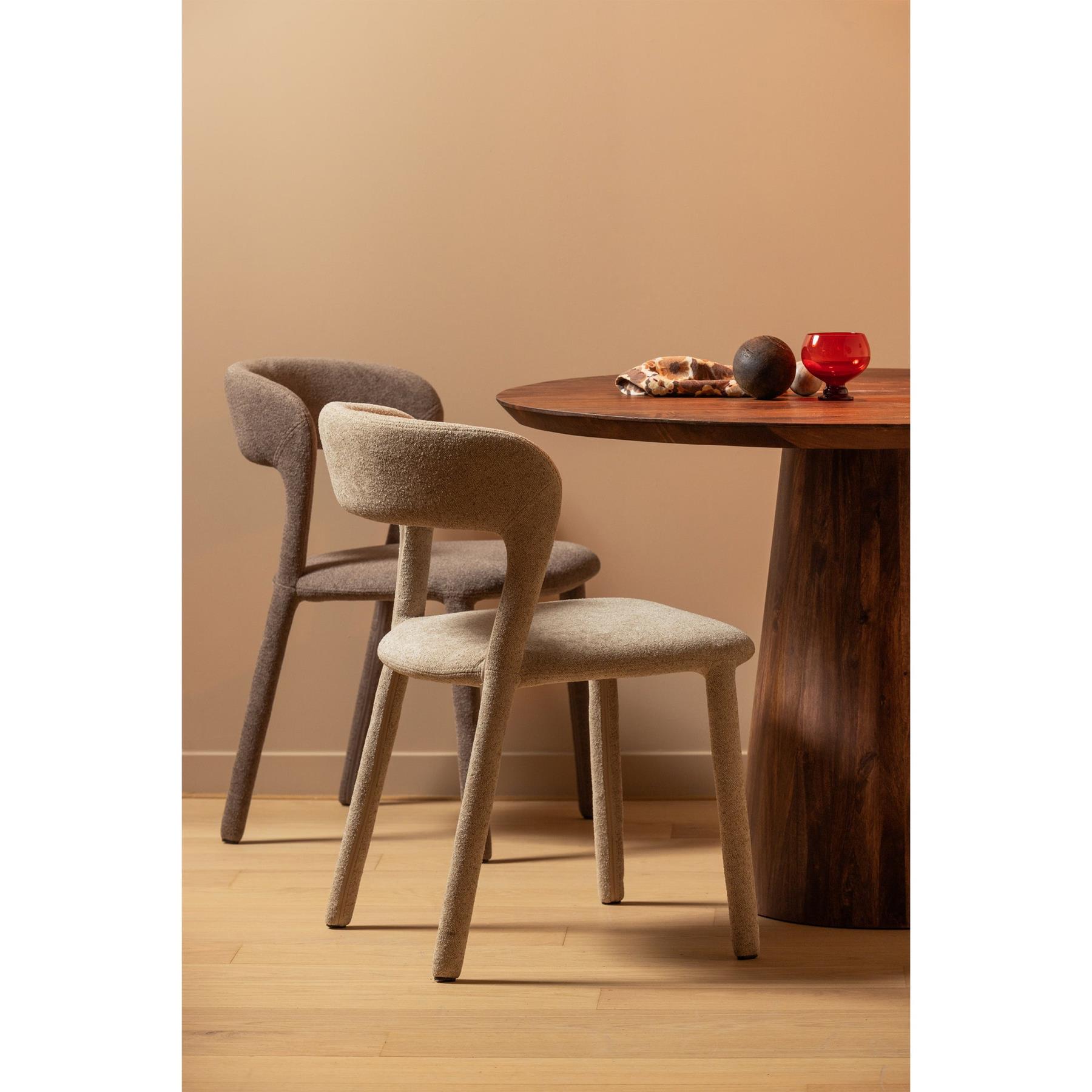 BePureHome Noble Eetkamerstoelen - Polyester - Taupe - Set van 2