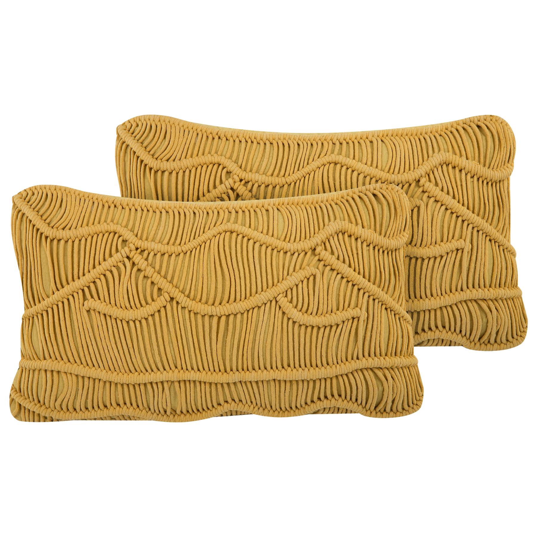 Beliani - KIRIS - Sierkussen set van 2 - Geel - 30 x 50 cm - Katoen