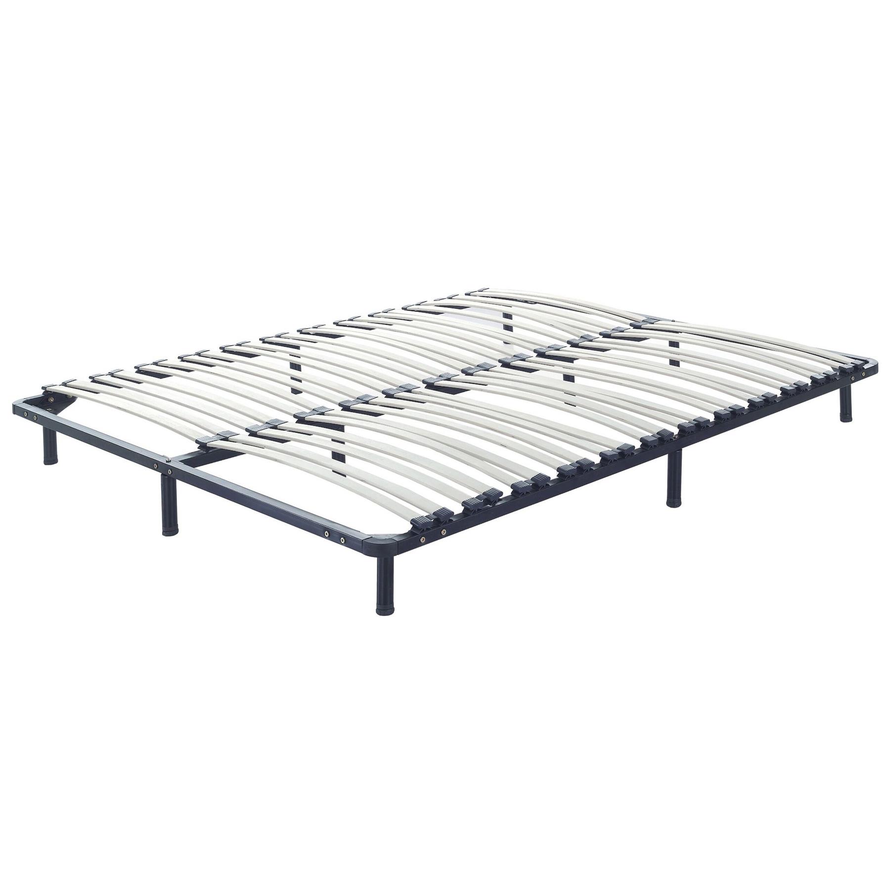 Beliani-BASIC -Vrijstaande lattenbodem-Zwart-160 x 200 cm-Staal