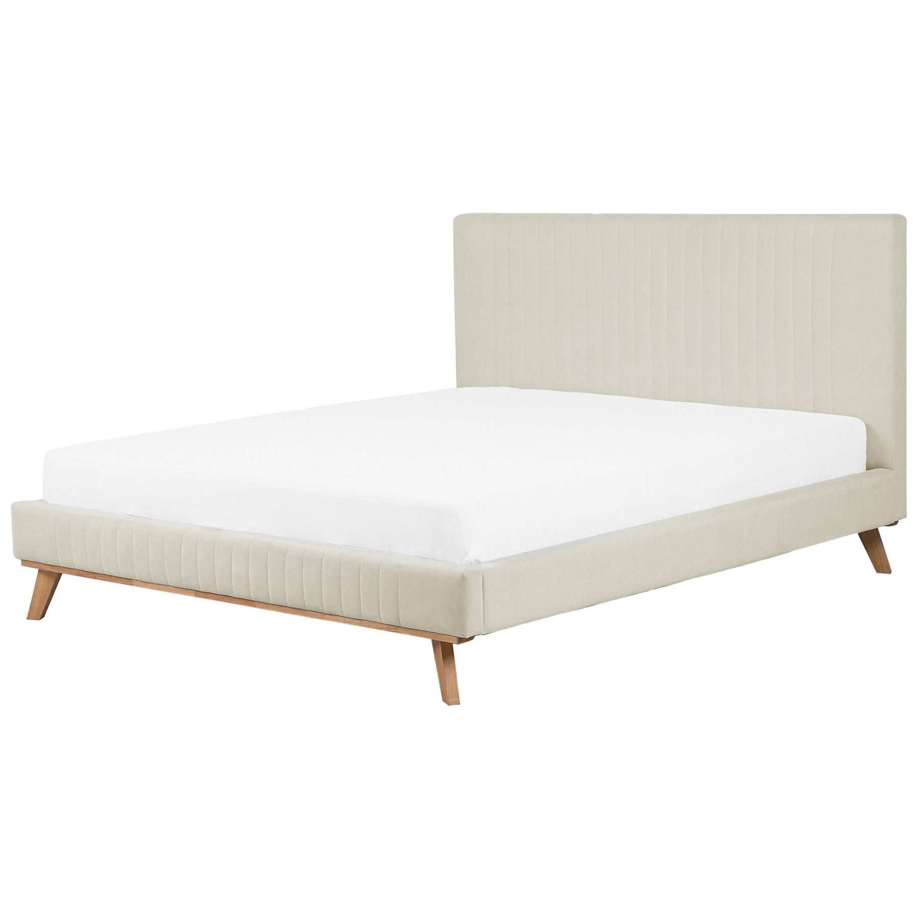 Beliani - TALENCE - Tweepersoonsbed - Beige - 180 x 200 cm - Chenille