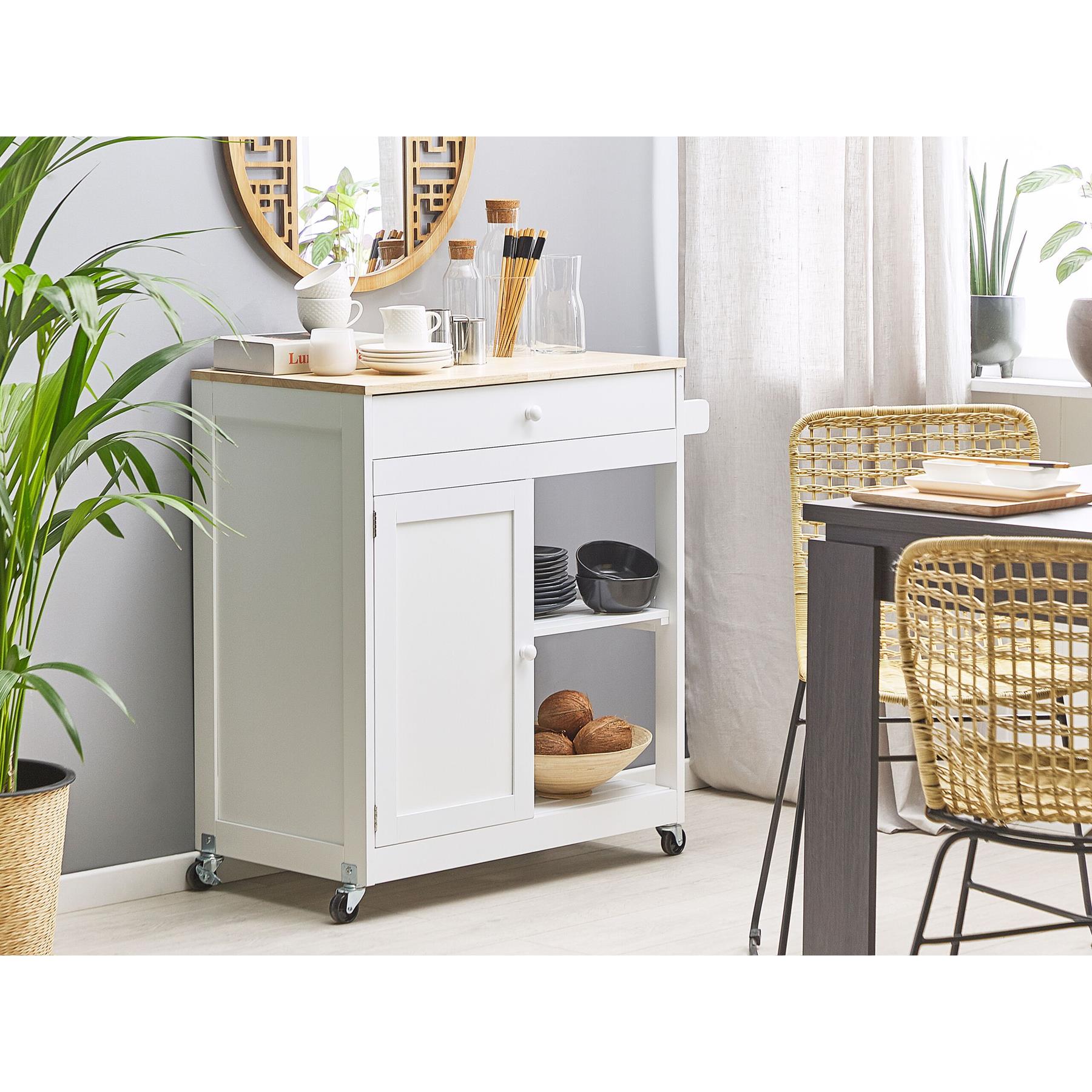 Beliani - TRAPANI - Keukentrolley - Wit - MDF