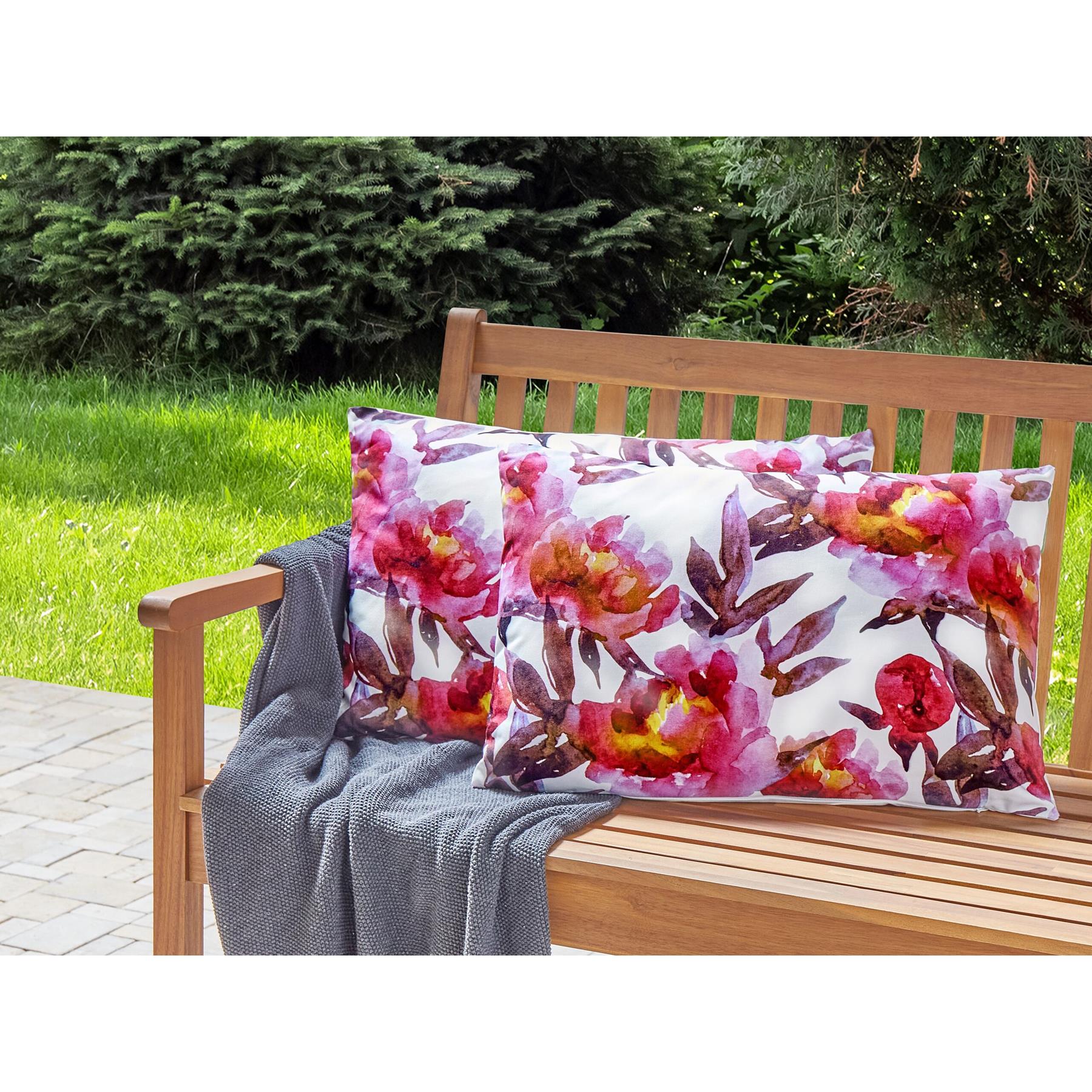 Beliani-LANROSSO-Tuinkussen set van 2-Roze|Wit-40 x 60 cm-Polyester