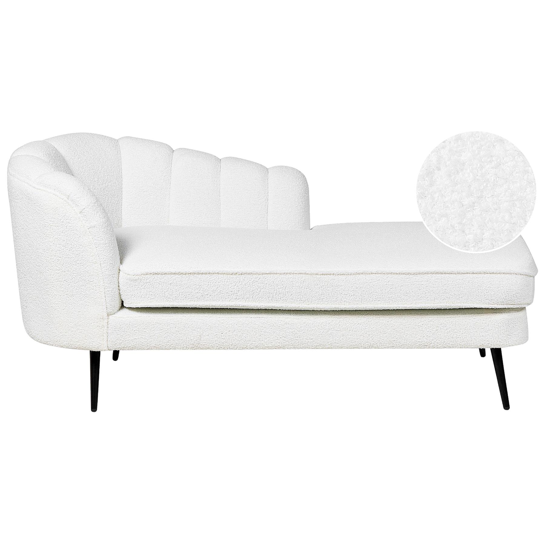 Beliani-ALLIER-Chaise longue-Gebroken wit-Linkerzijde-BouclÃ©