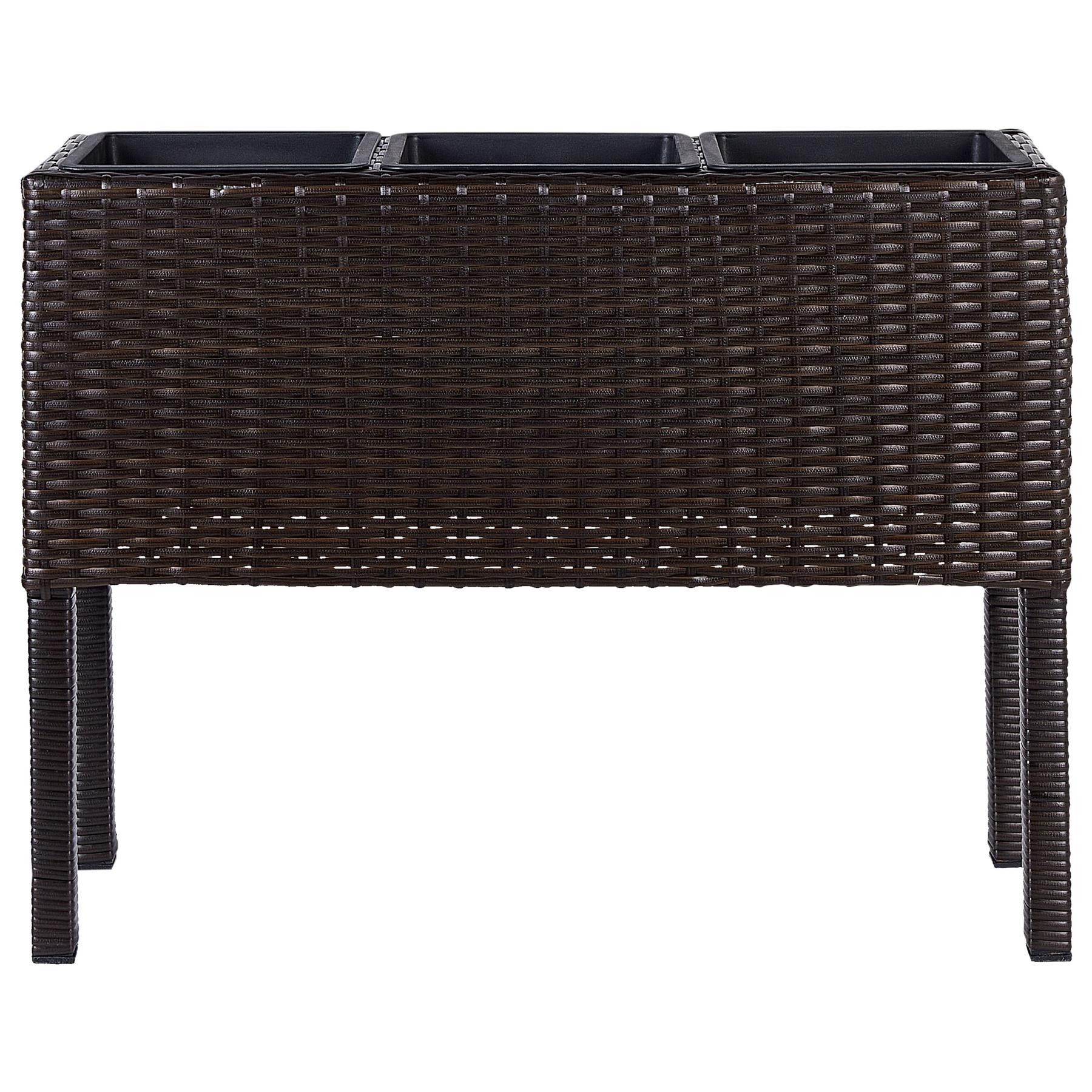 Beliani - CARAGANA - Hoge plantenbak - Bruin - PE rotan