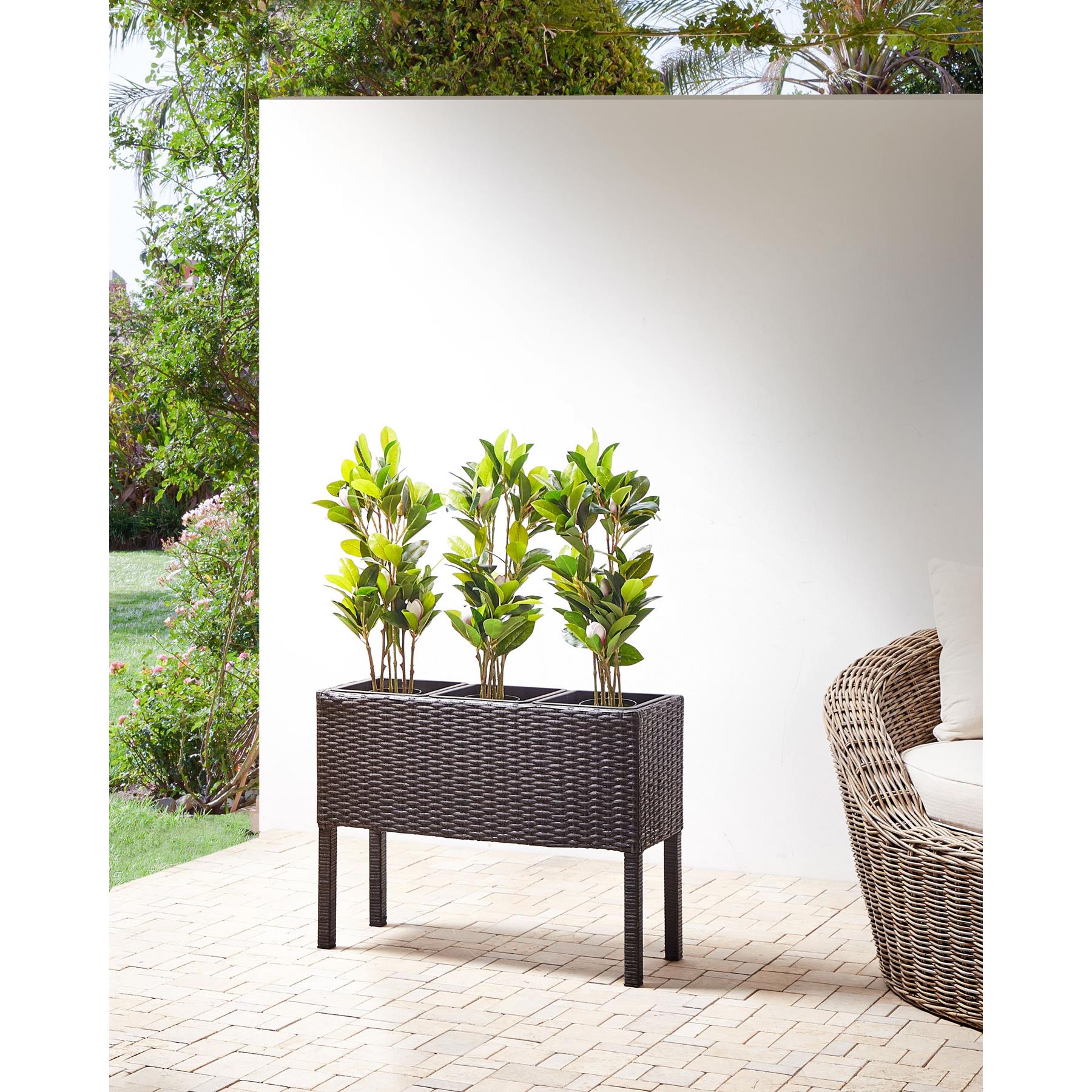 Beliani - CARAGANA - Hoge plantenbak - Bruin - PE rotan