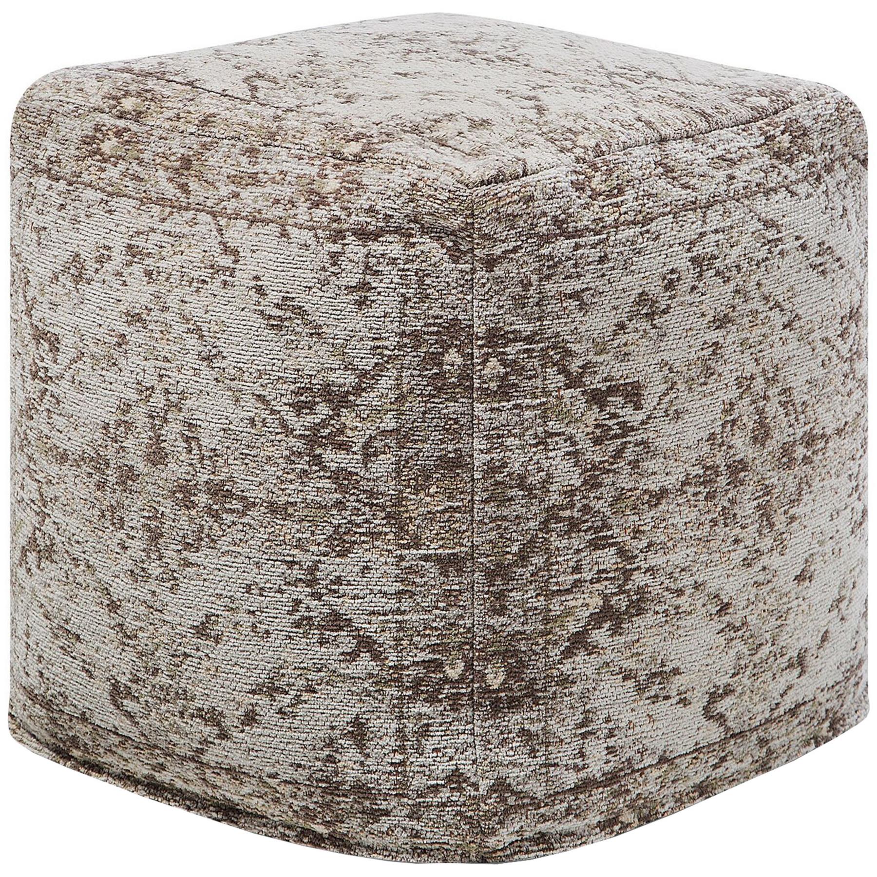 Beliani - MEERUT - Poef - Taupe - 42 cm - Katoen