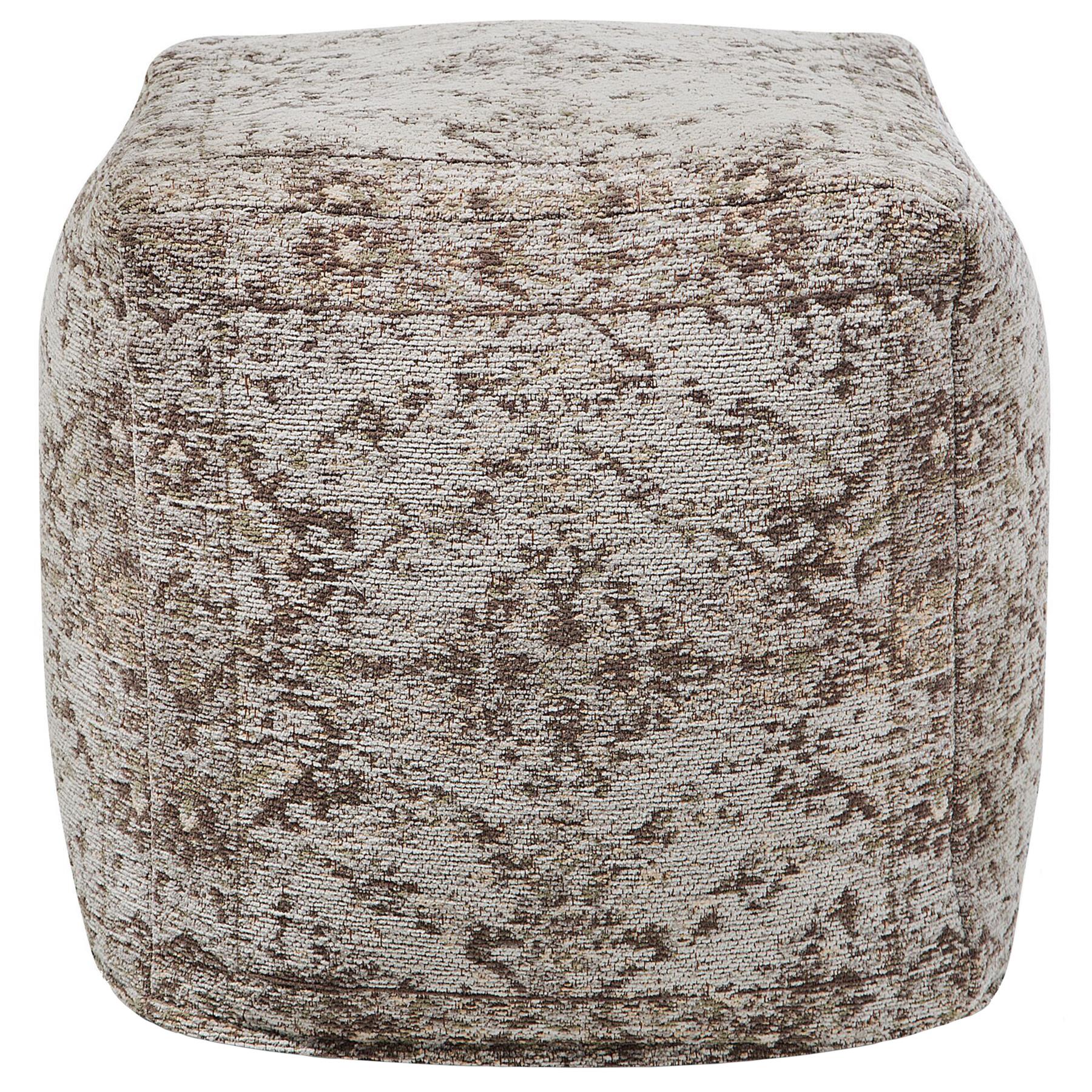 Beliani - MEERUT - Poef - Taupe - 42 cm - Katoen