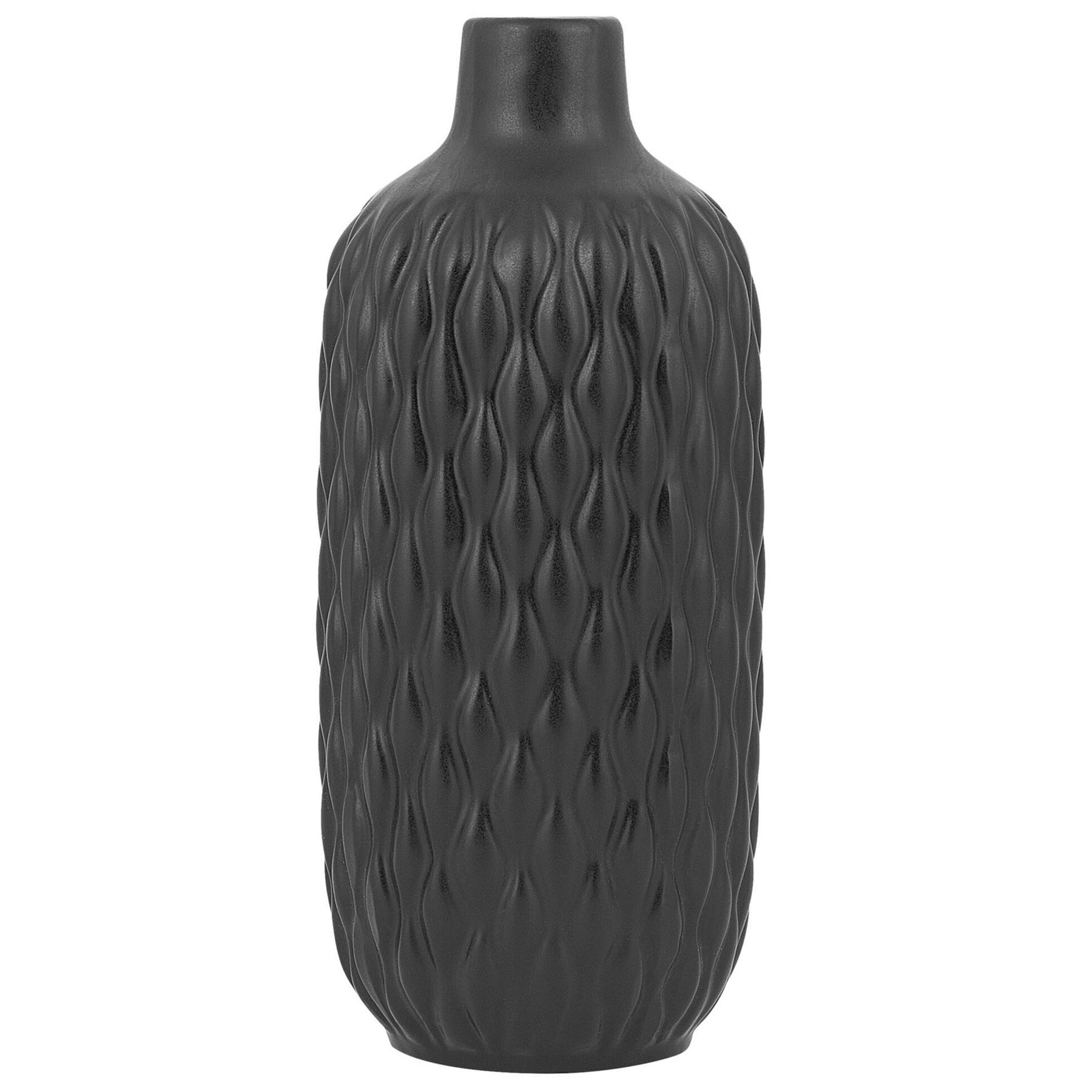 Beliani - EMAR - Decoratieve vaas - Zwart - Keramiek
