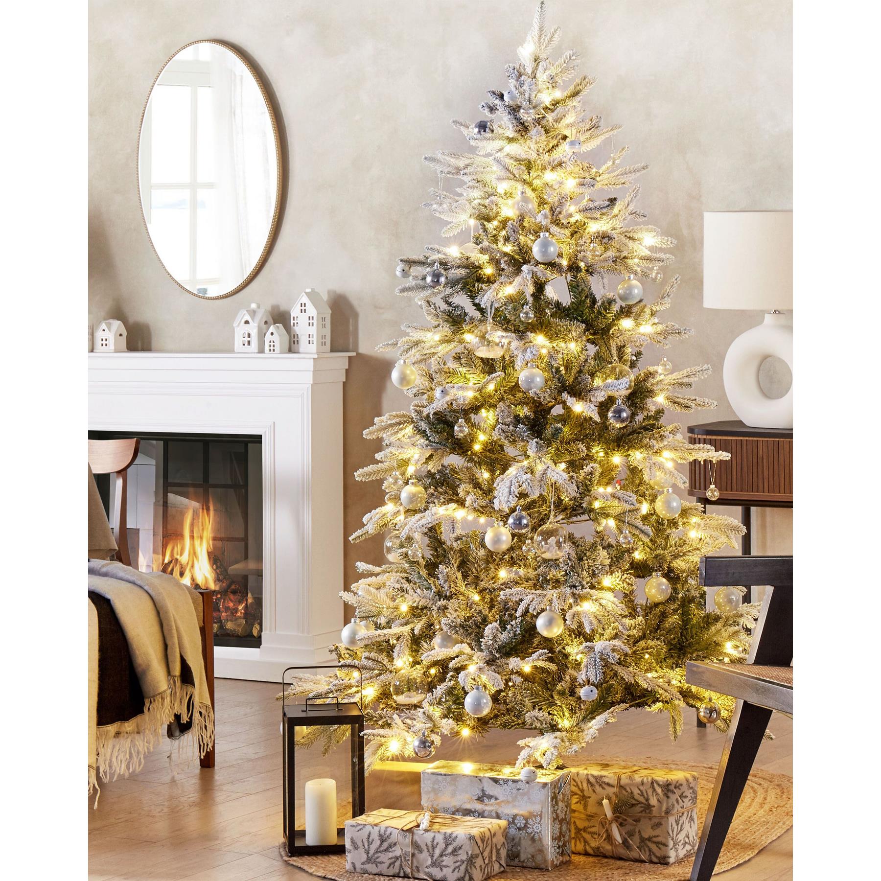 Beliani - MIETTE - Kerstboom - Wit - 180 cm - Synthetisch materiaal