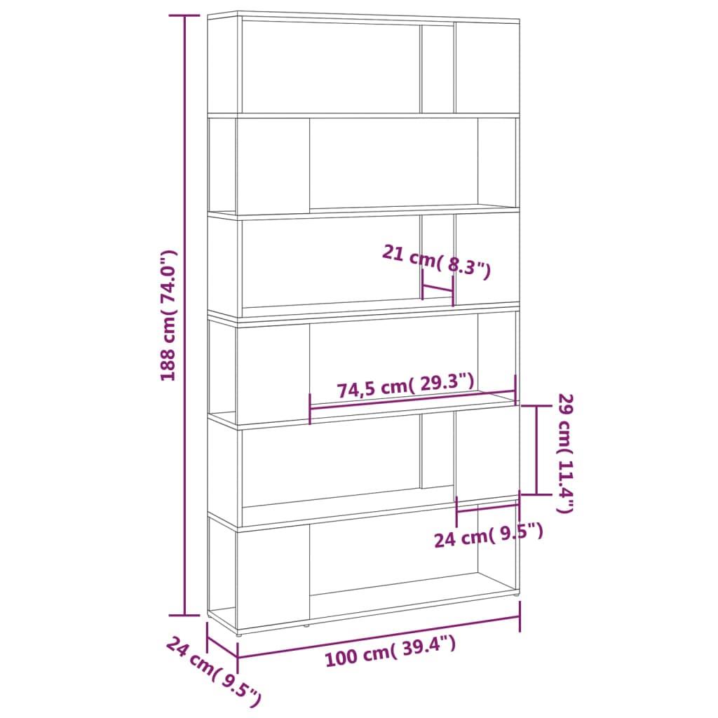 vidaXL Boekenkast|kamerscherm 100x24x188 cm zwart