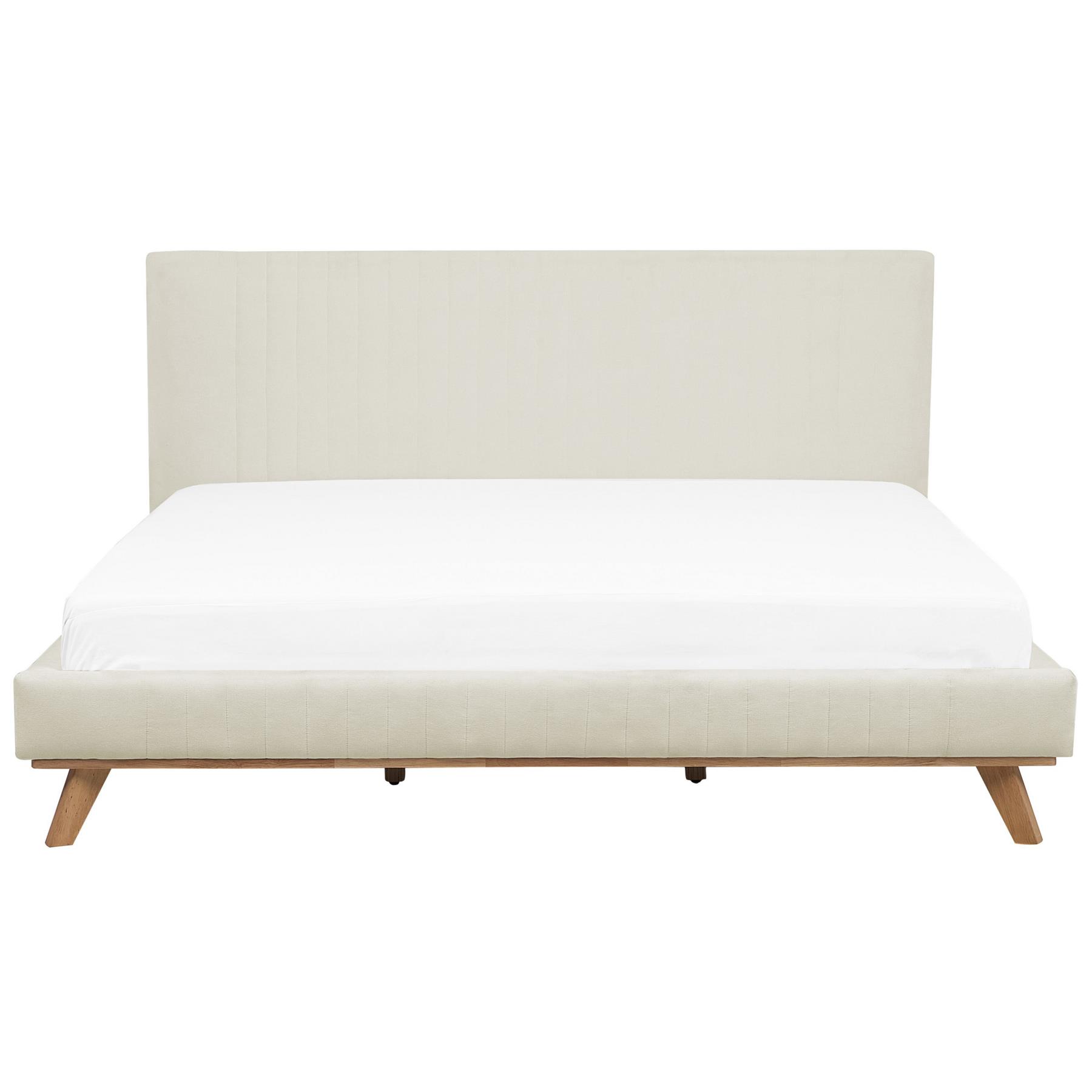 Beliani - TALENCE - Tweepersoonsbed - Beige - 180 x 200 cm - Chenille