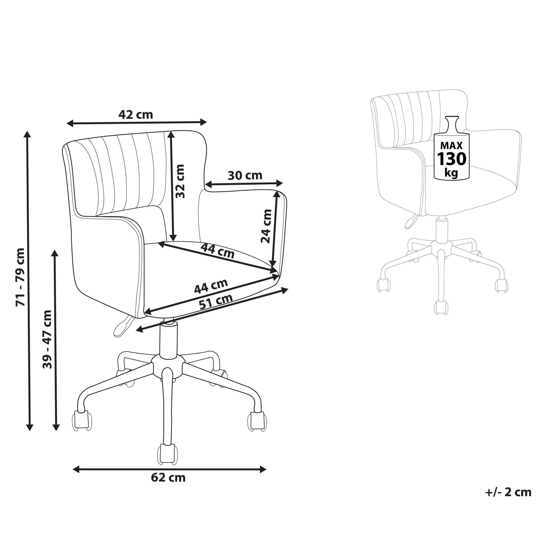 Beliani - SANILAC - Bureaustoel - Taupe - Fluweel
