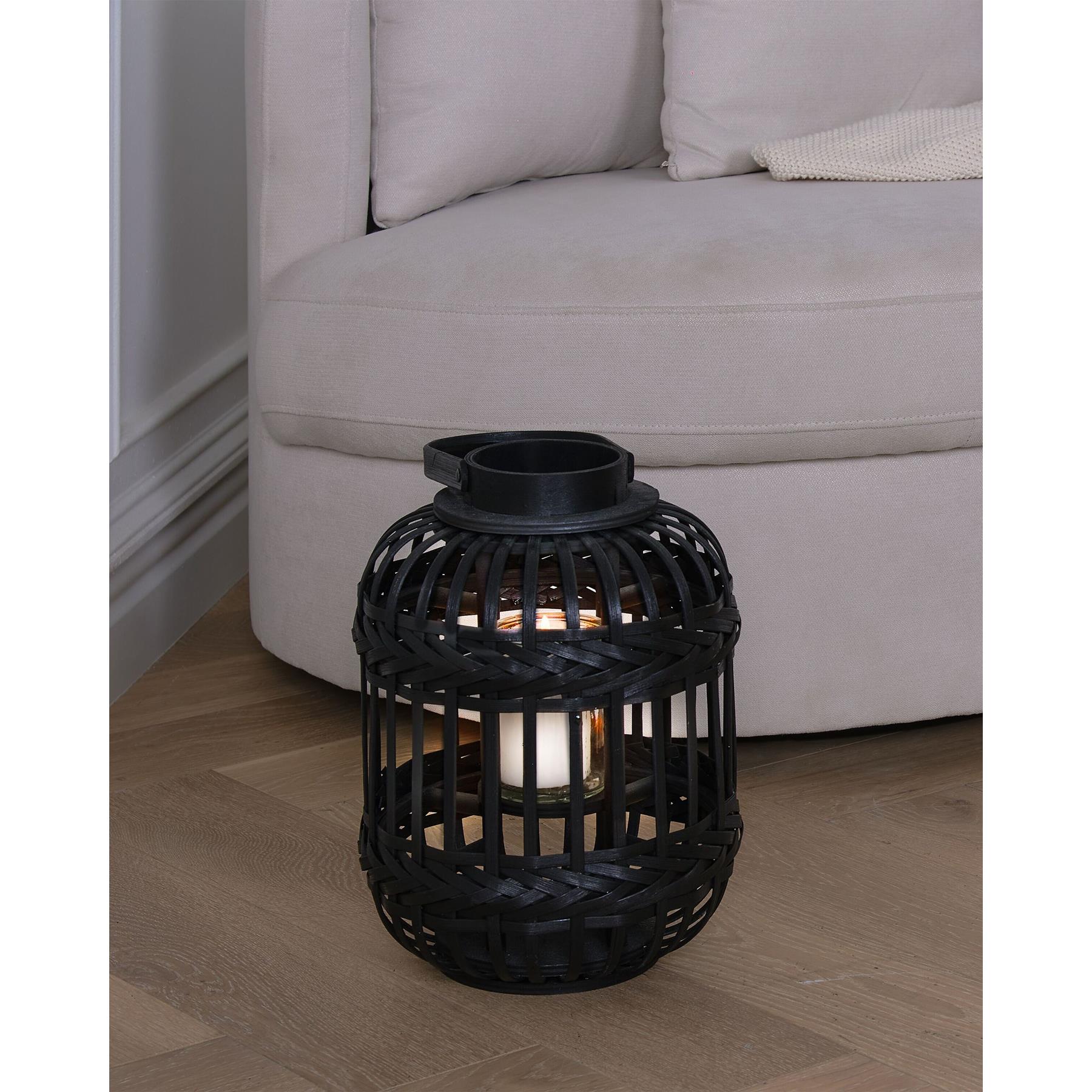 Beliani - BORACAY - Lantaarn - Zwart - 30 cm - Bamboe