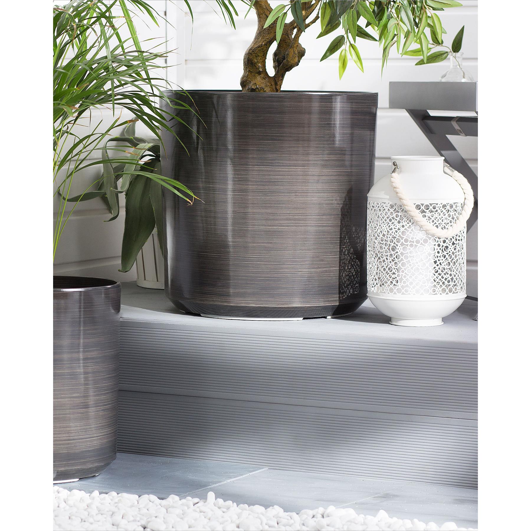 Beliani - VAGIA - Plantenbak - Grijs - 43 cm - Klei-vezelmengsel