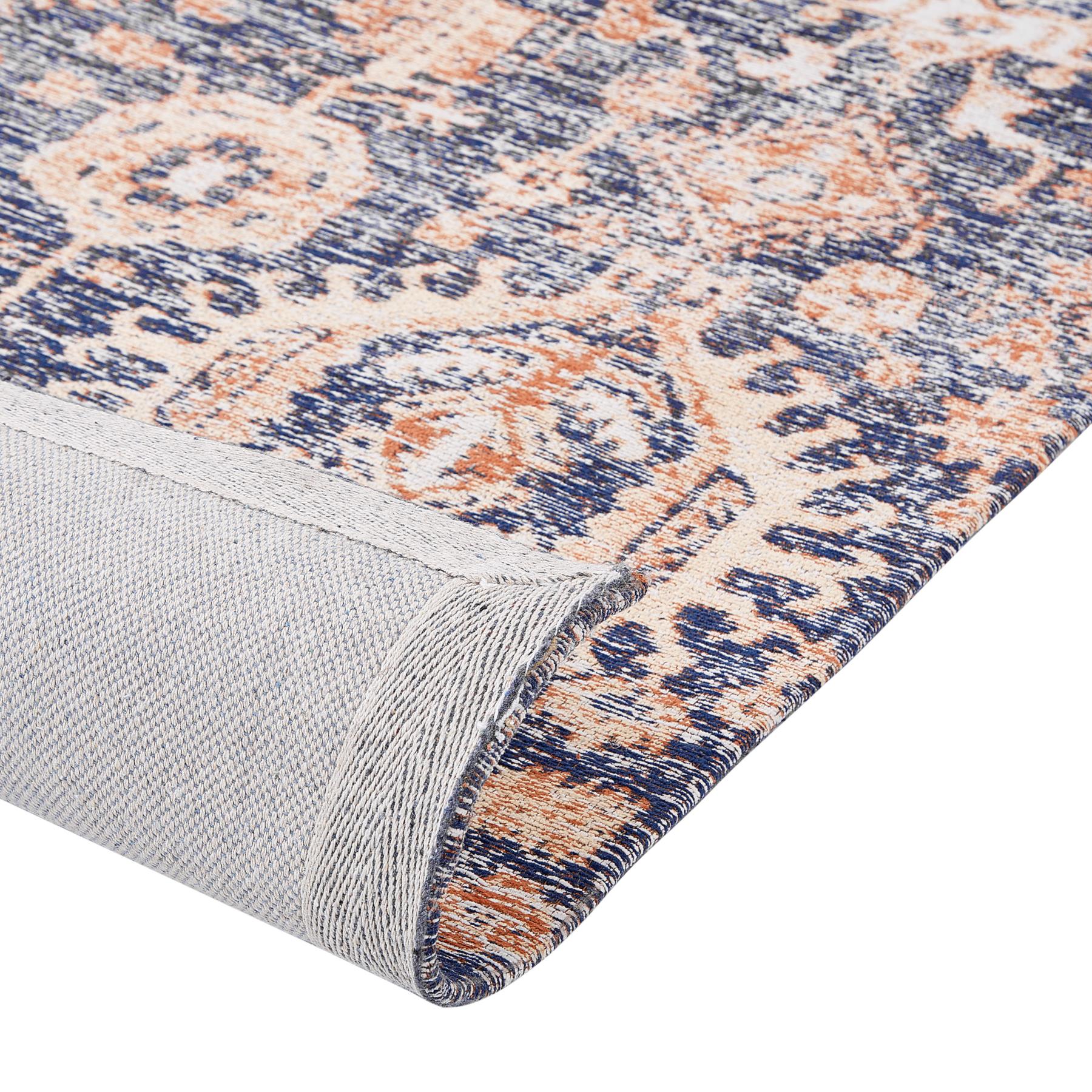 Beliani - KURIN - Vloerkleed - Blauw|Rood - 200 x 300 cm - Katoen