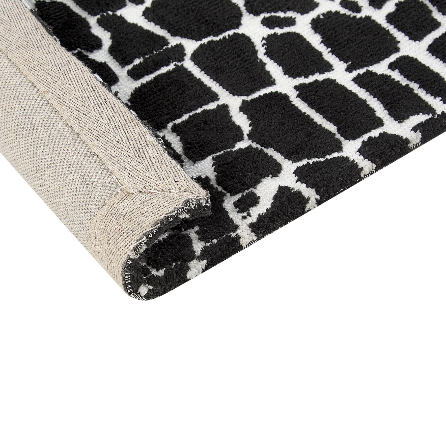 Beliani - PUNGE - Vloerkleed - Zwart|Wit - 300 x 400 cm - Polyester