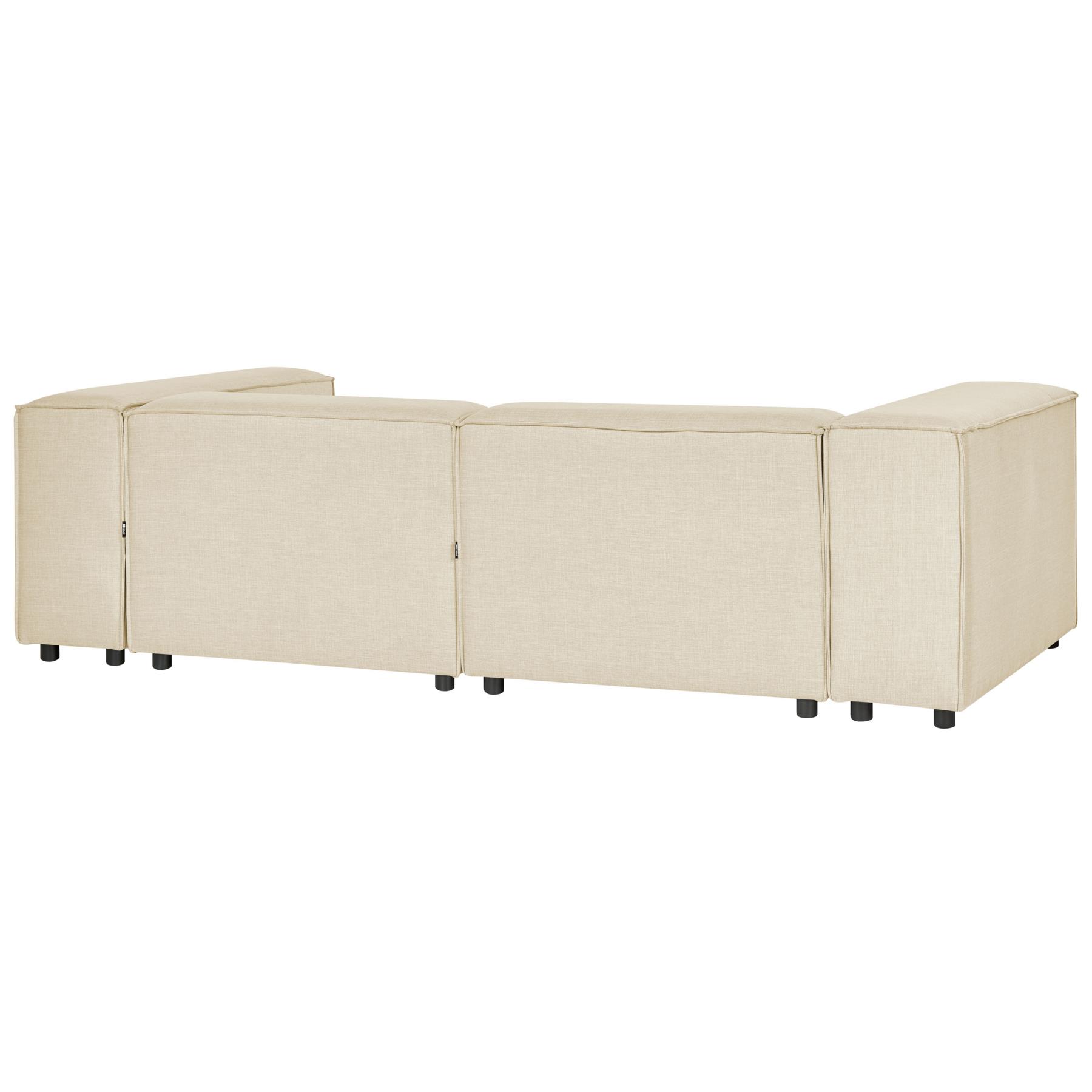 Beliani - APRICA - Tweezitsbank - Beige - Rechterzijde - Linnen