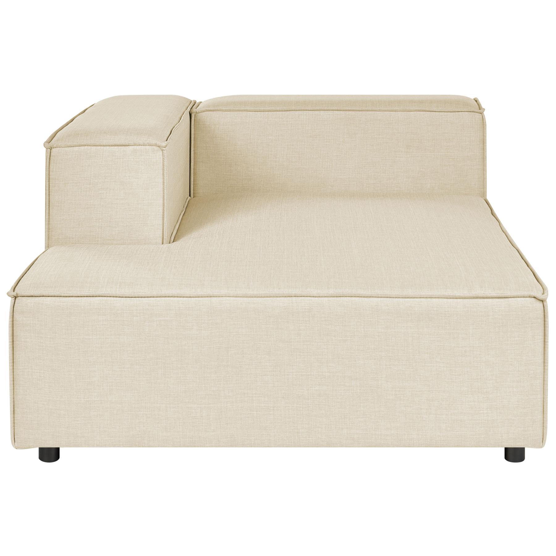 Beliani - APRICA - Tweezitsbank - Beige - Rechterzijde - Linnen