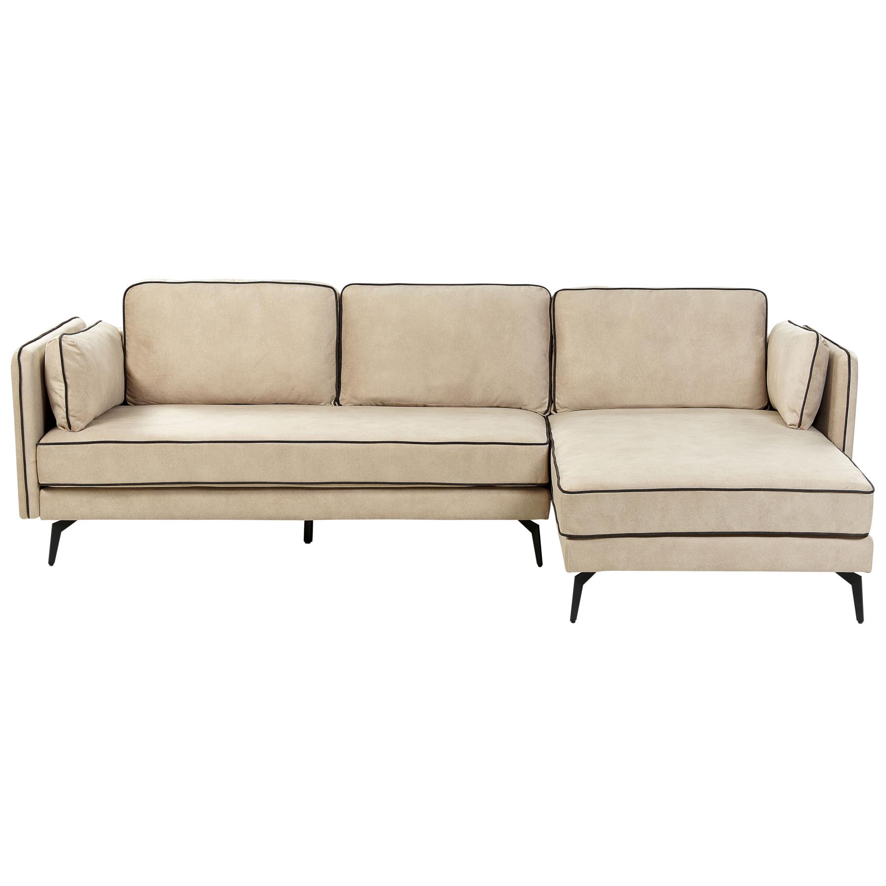 Beliani - ALTAN - Hoekbank - Beige - Linkerzijde - Fluweel