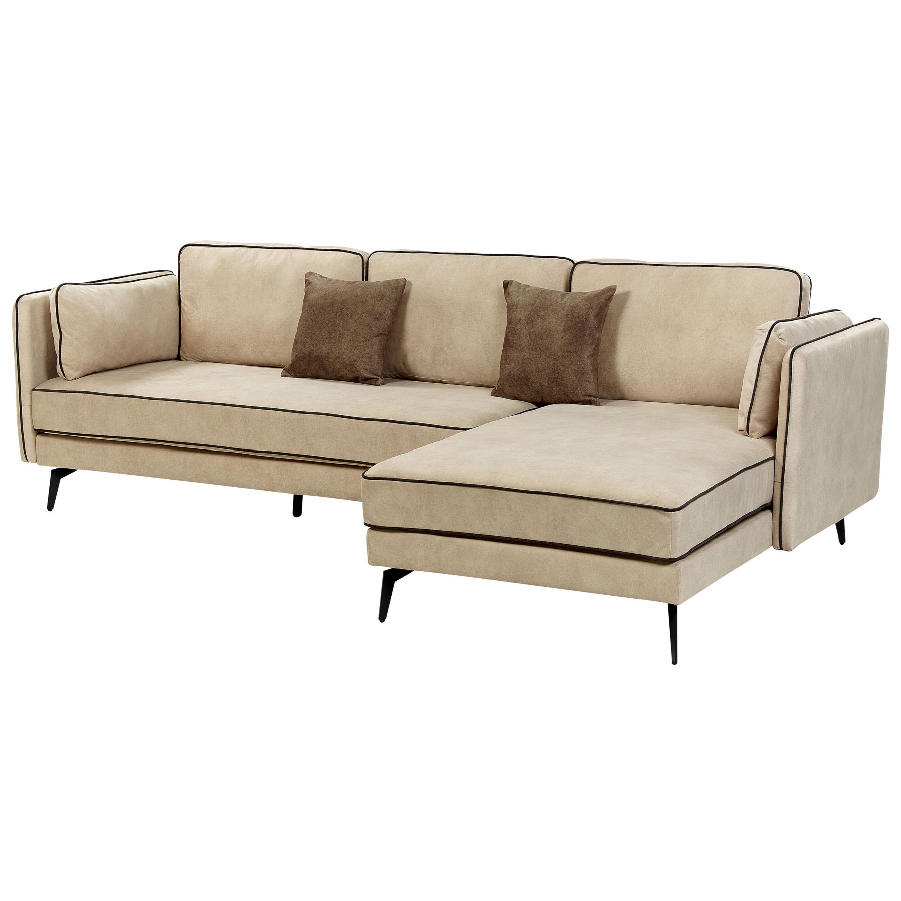 Beliani - ALTAN - Hoekbank - Beige - Linkerzijde - Fluweel