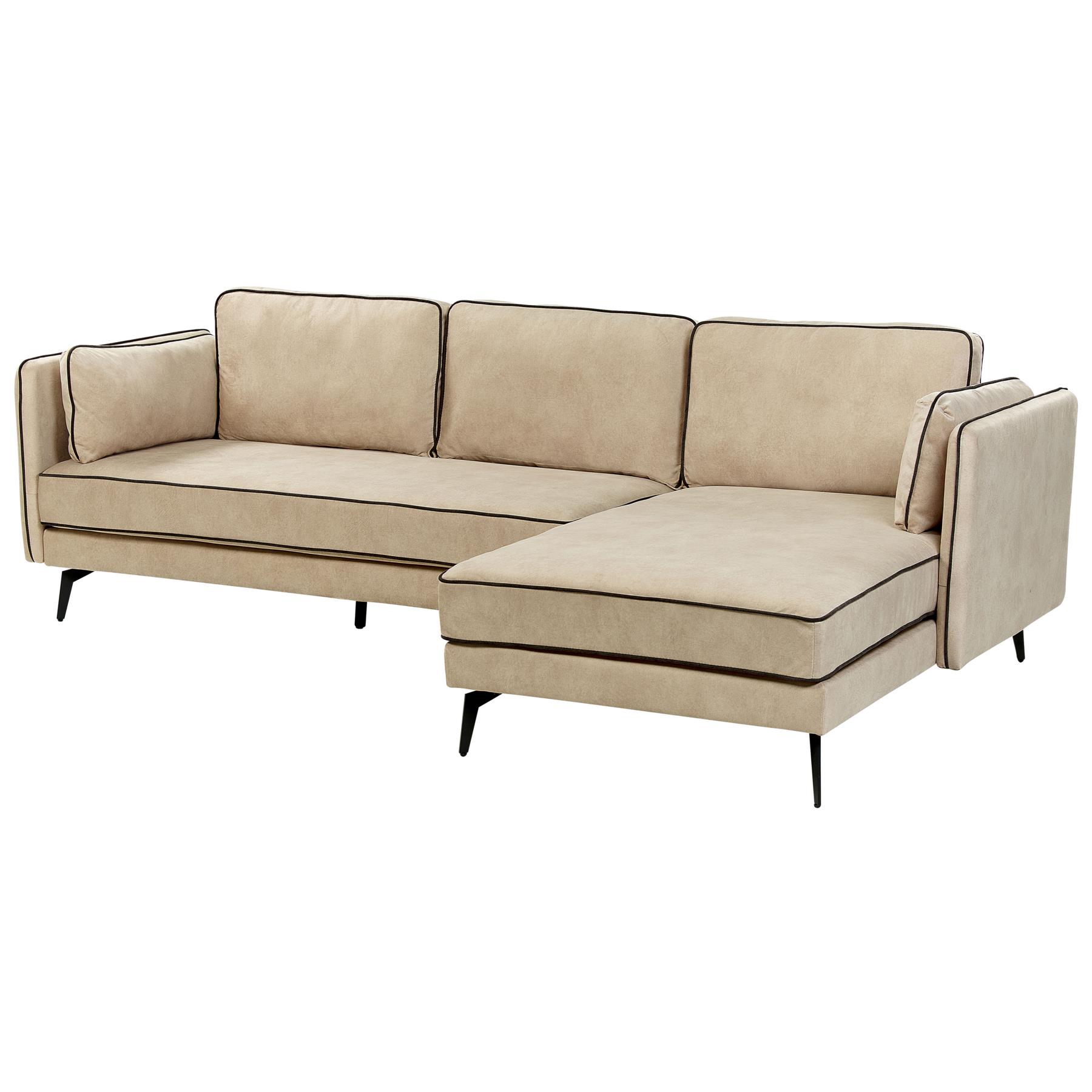 Beliani - ALTAN - Hoekbank - Beige - Linkerzijde - Fluweel