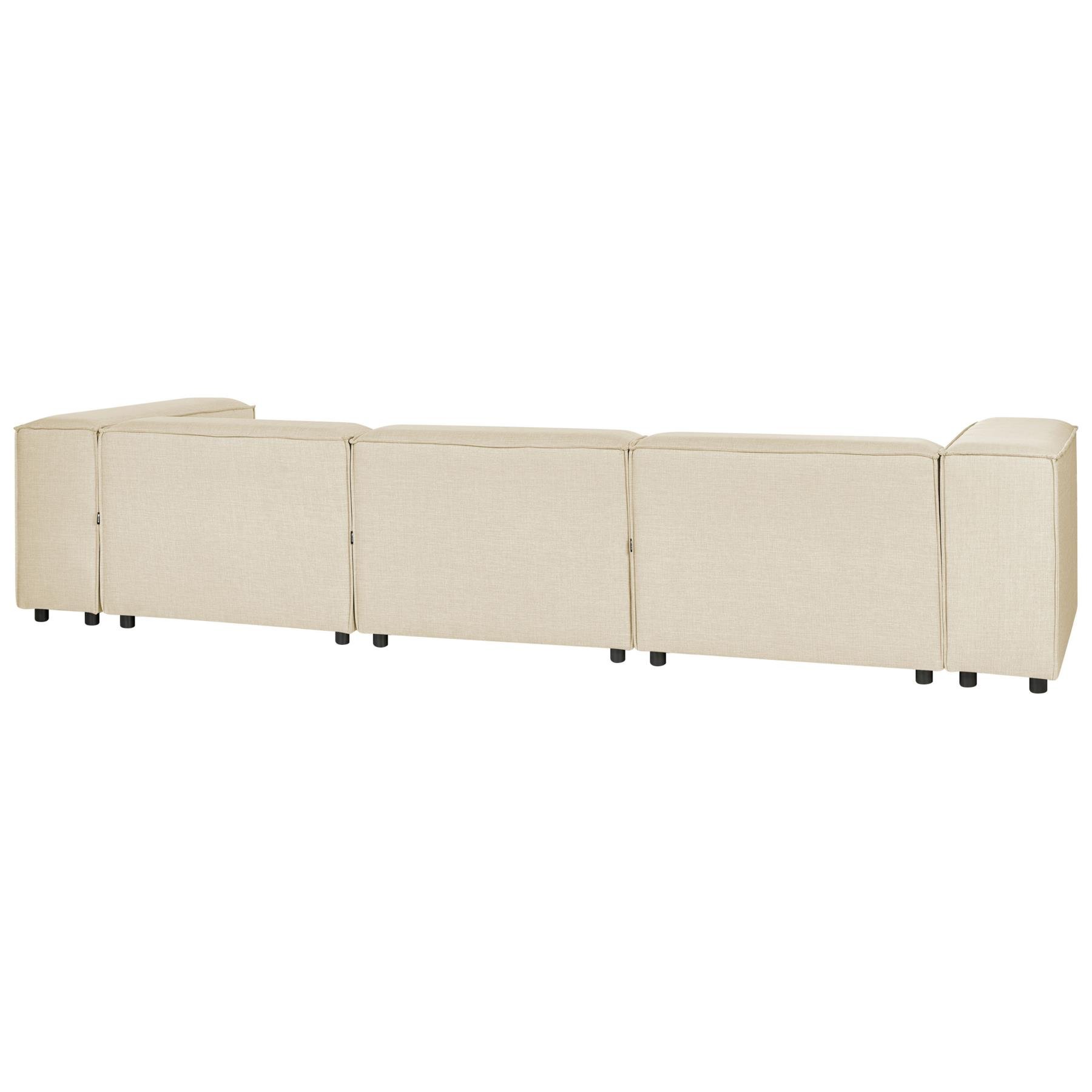 Beliani - APRICA - Driezitsbank - Beige - Rechterzijde - Linnen