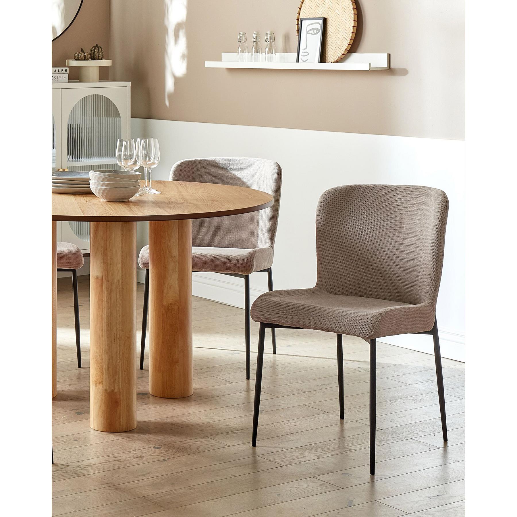 Beliani - ADA - Eetkamerstoel set van 2 - Taupe - Polyester