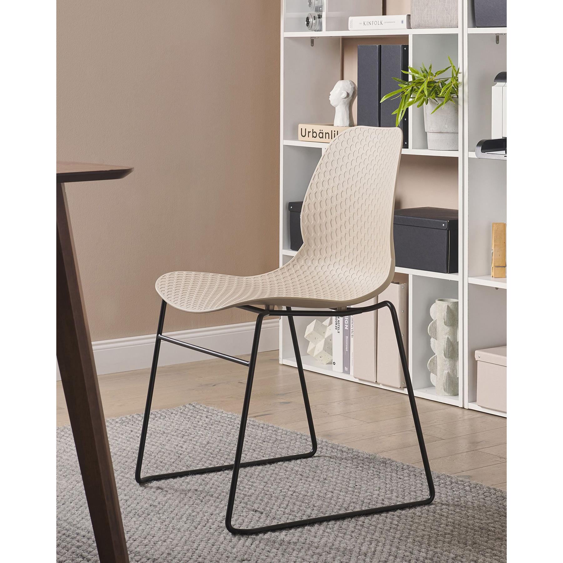 Beliani - PANORA - Eetkamerstoel set van 4 - Beige - Plastic
