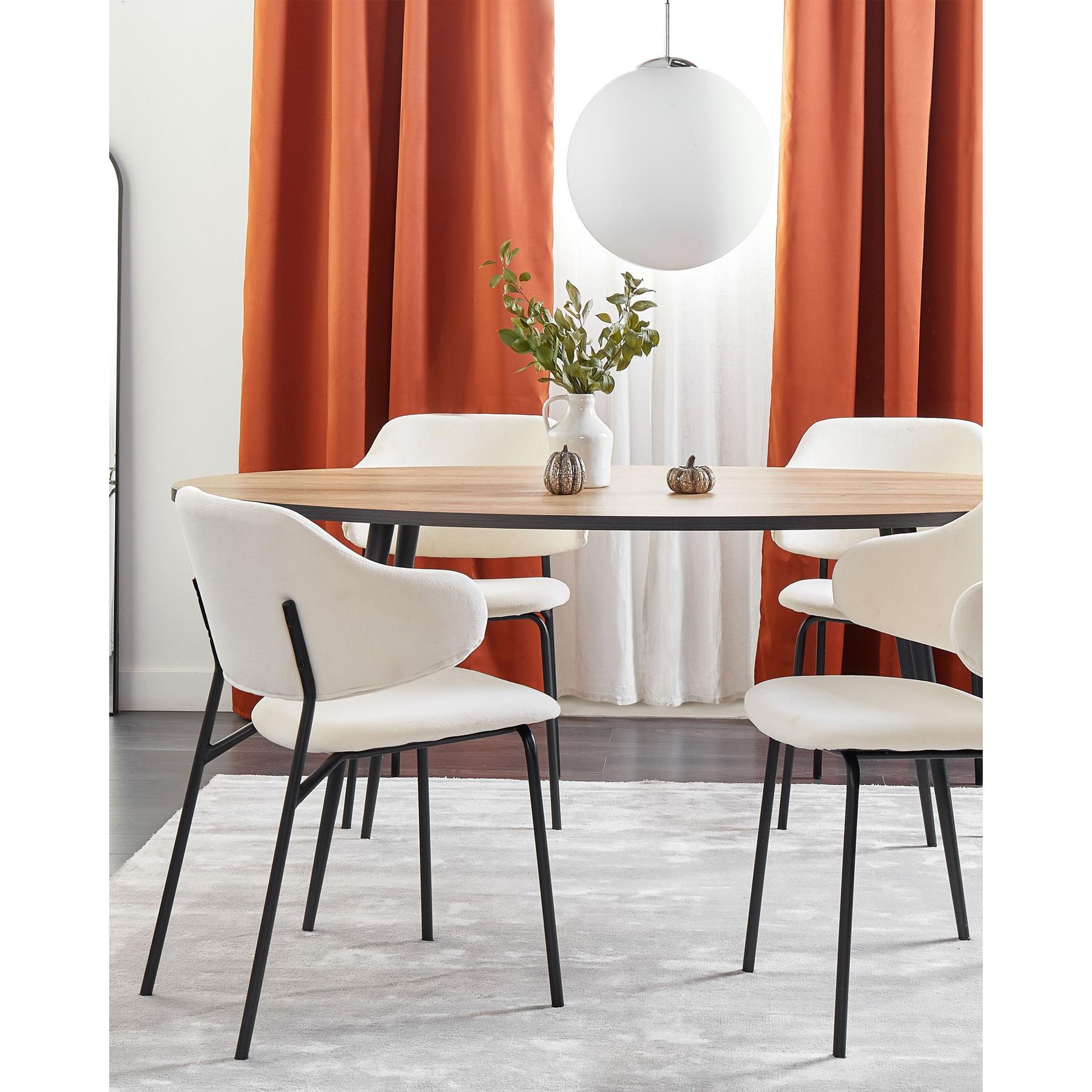Beliani - KENAI - Eetkamerstoel set van 2 - Crème - Polyester