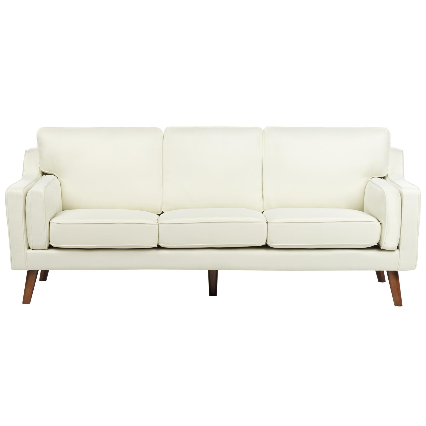 Beliani - LOKKA - Driezitsbank - Gebroken wit - Polyester