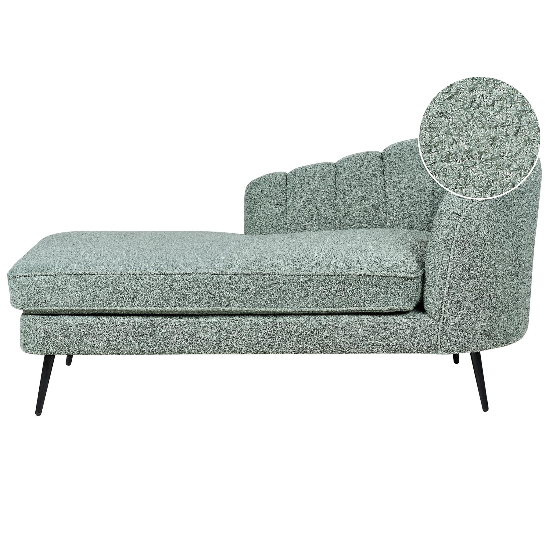 Beliani - ALLIER - Chaise longue - Groen - Rechterzijde - BouclÃ©