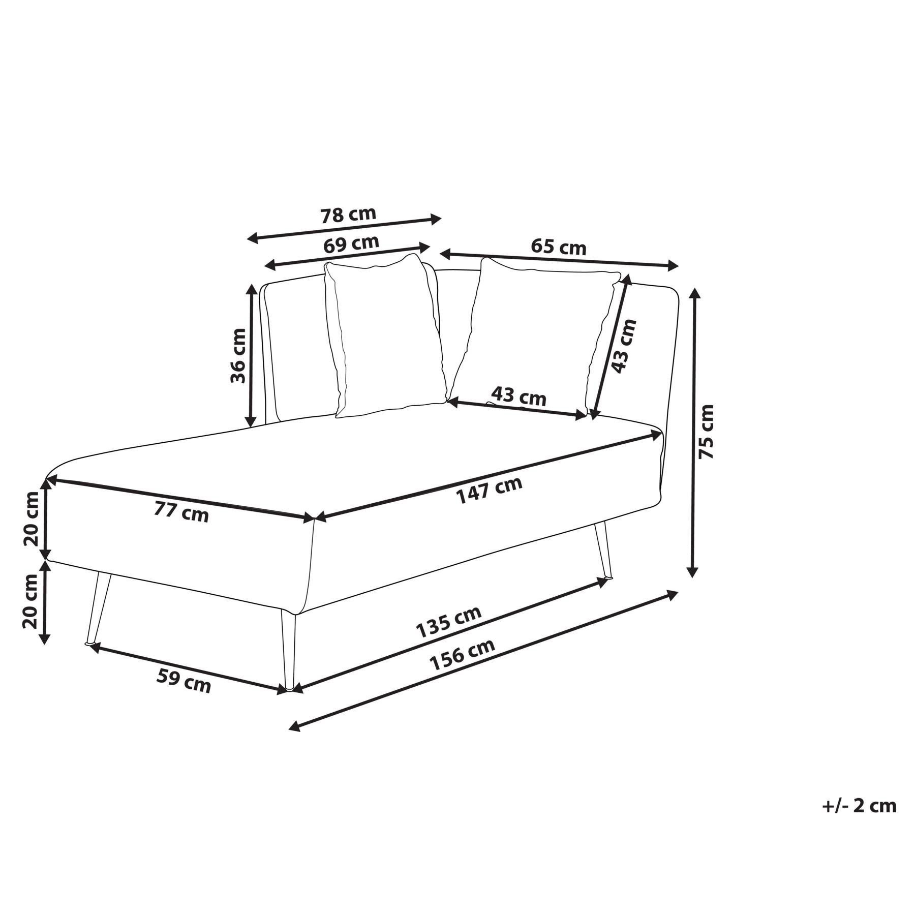 Beliani - RIOM - Chaise longue - Gebroken wit - Rechtszijdig - Stof