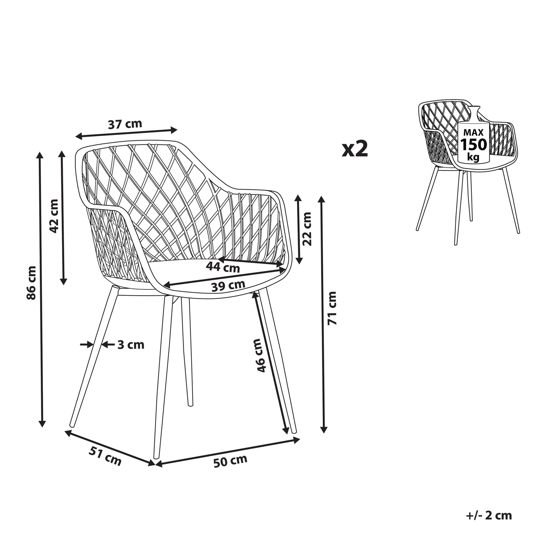 Beliani - NASHUA II - Eetkamerstoel - Zwart - Synthetisch materiaal