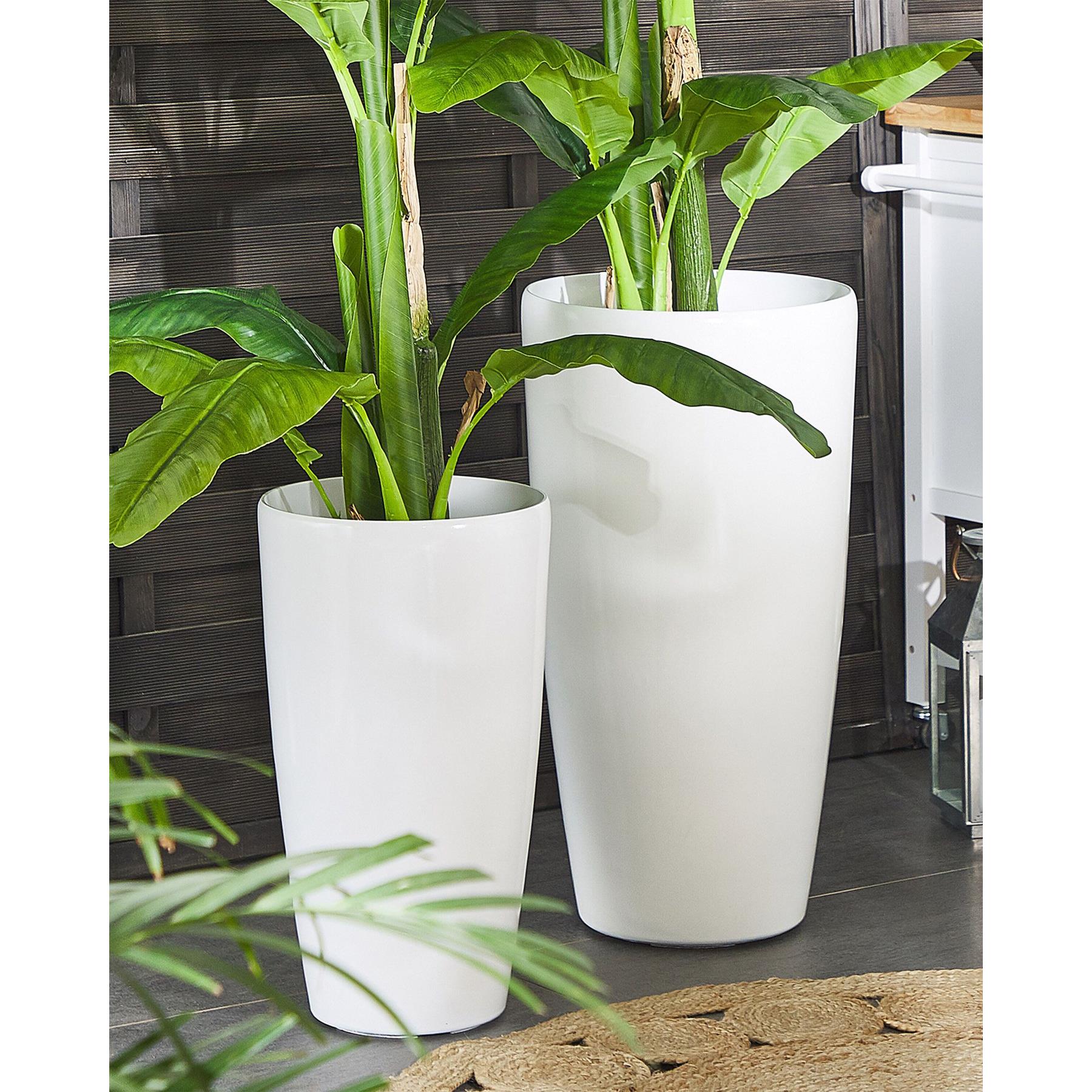 Beliani - TSERIA - Plantenbak - Wit - 40 cm - Stenenmix