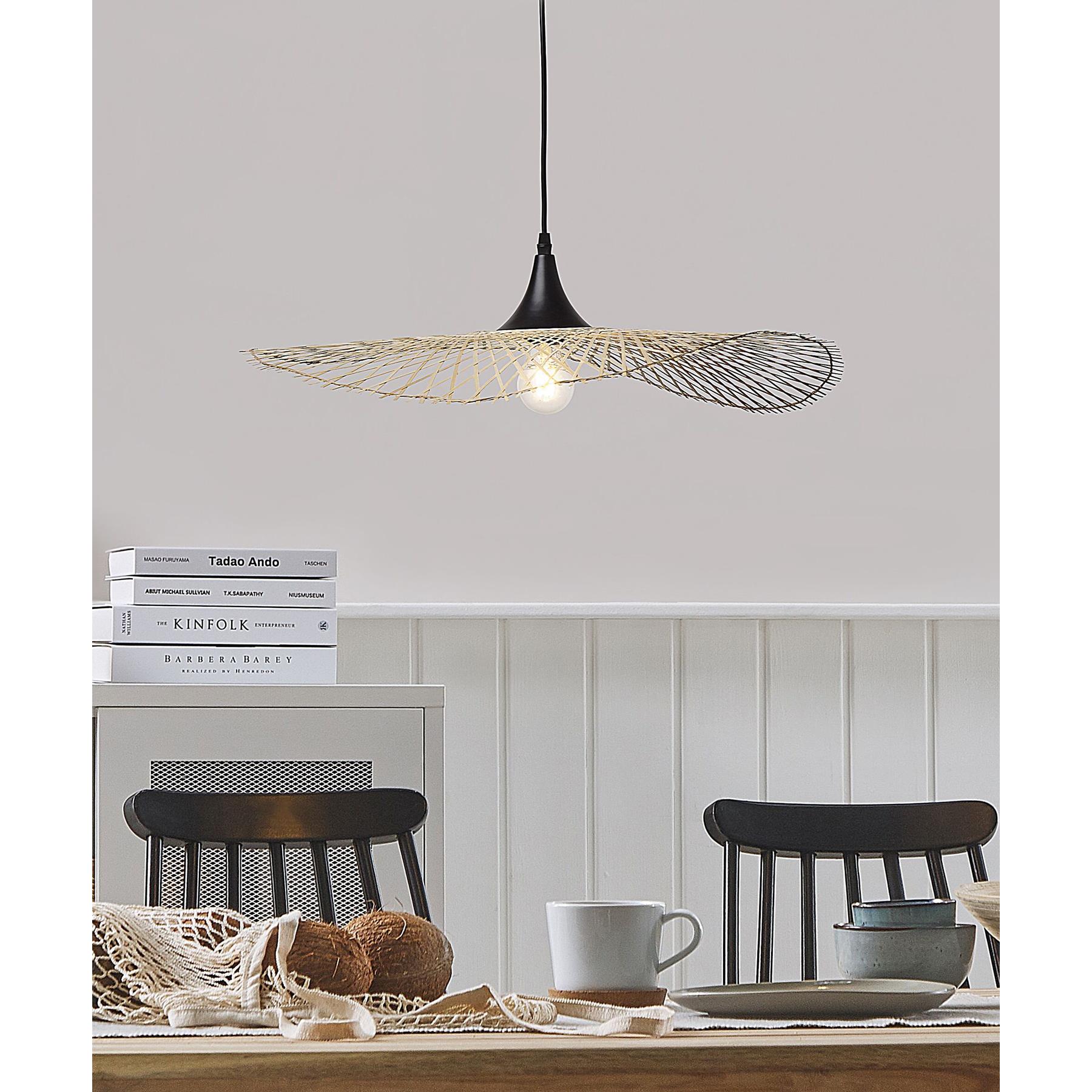 Beliani - FLOYD - Hanglamp - Lichtbruin - Bamboehout