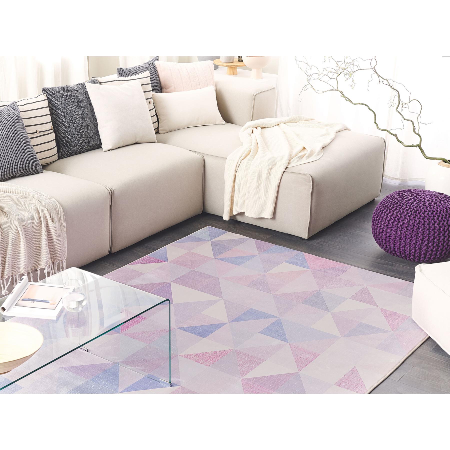 Beliani-KARTEPE-Laagpolig vloerkleed-Multicolor-160 x 230 cm-Polyester