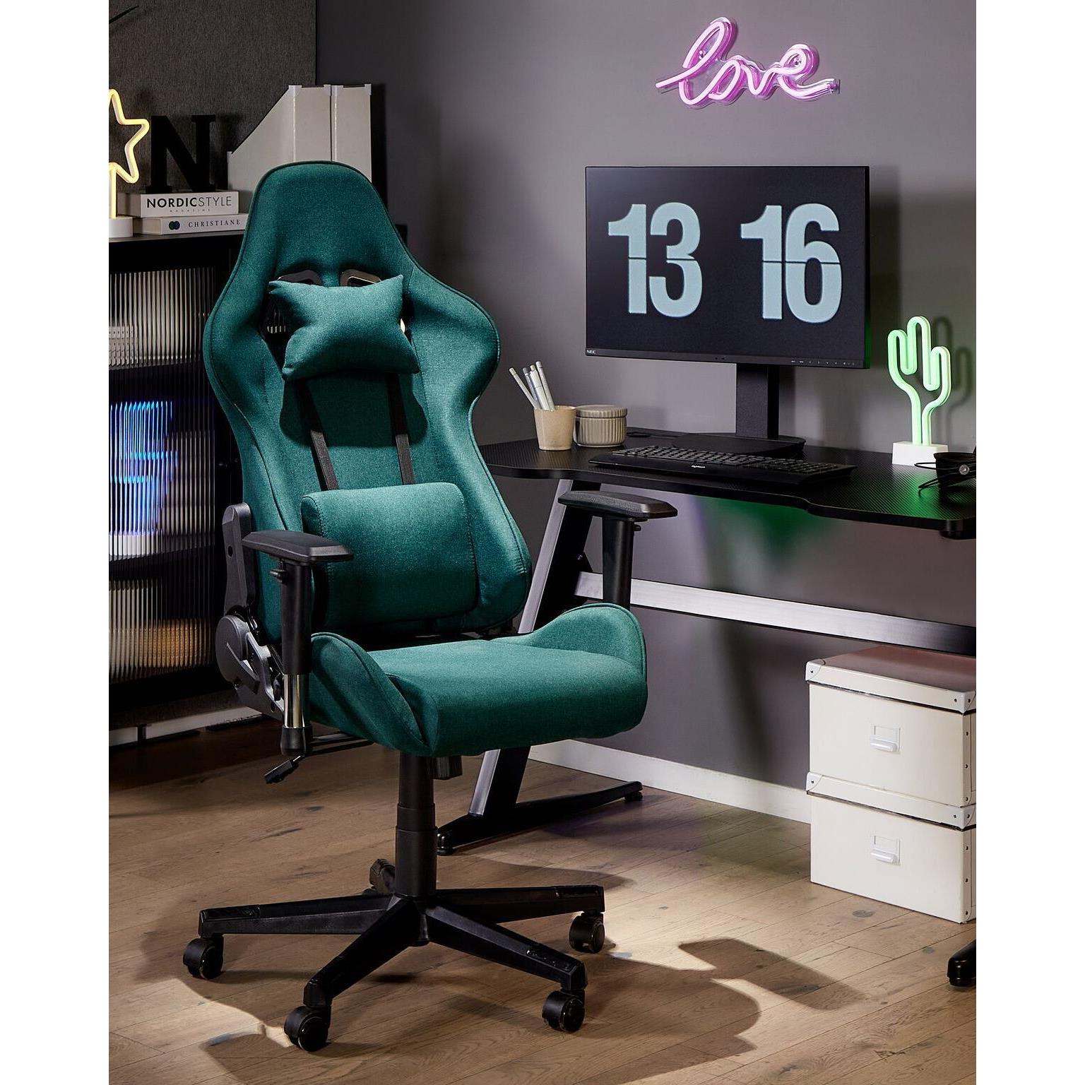 Beliani - WARRIOR - Gamestoel - Donkergroen - Polyester
