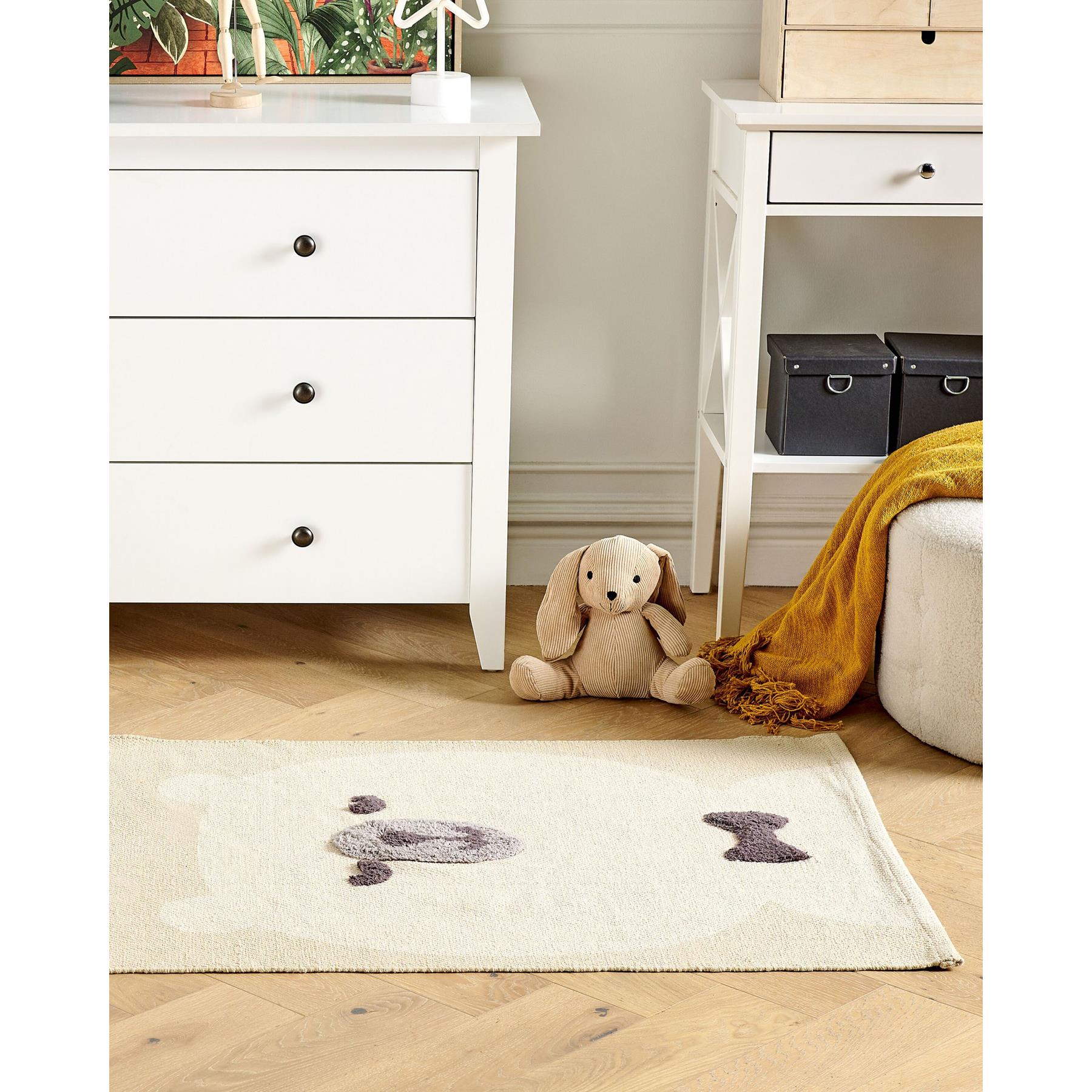 Beliani - SIMAU - Vloerkleed - Beige - Katoen