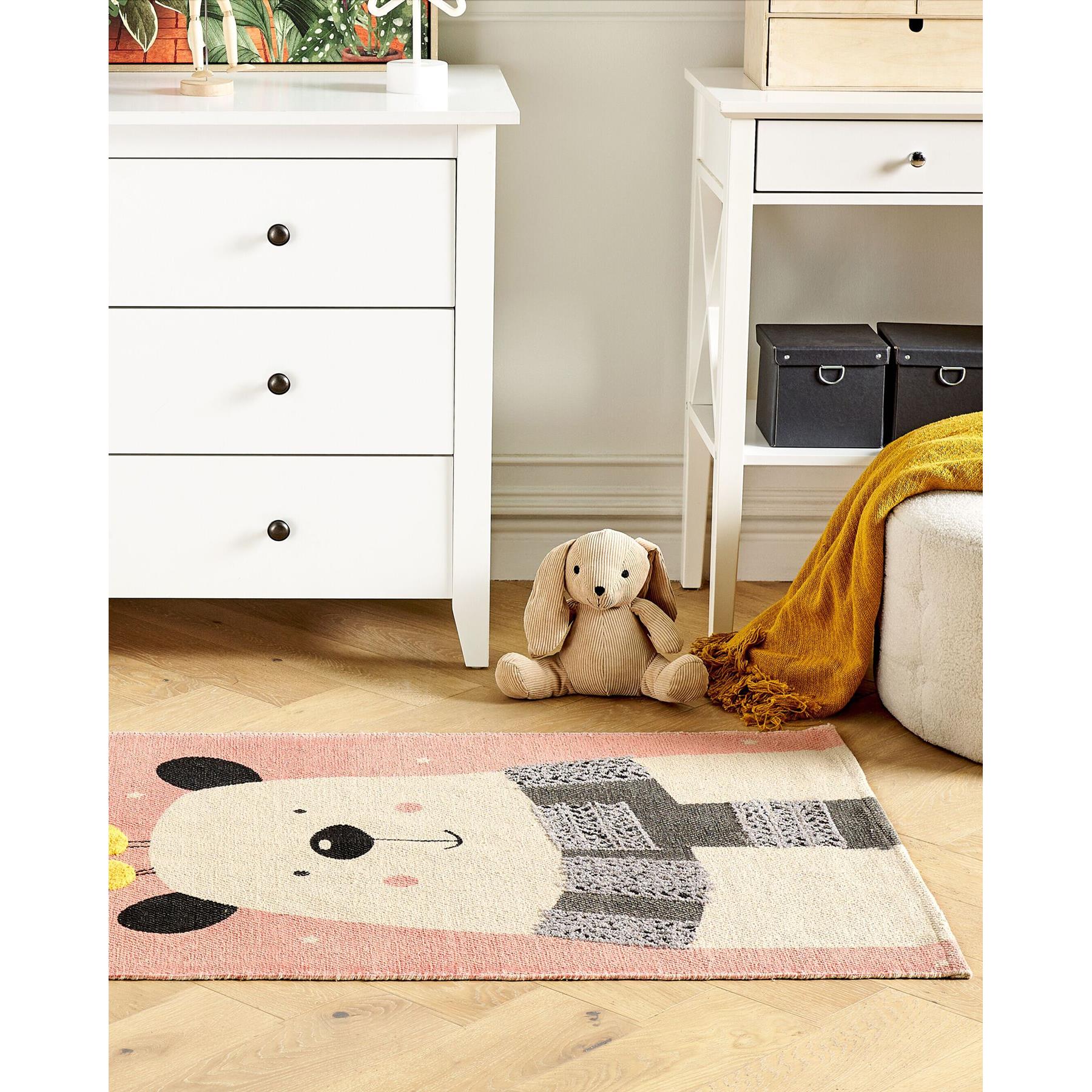 Beliani - TAPAK - Vloerkleed - Lichtbeige - Katoen
