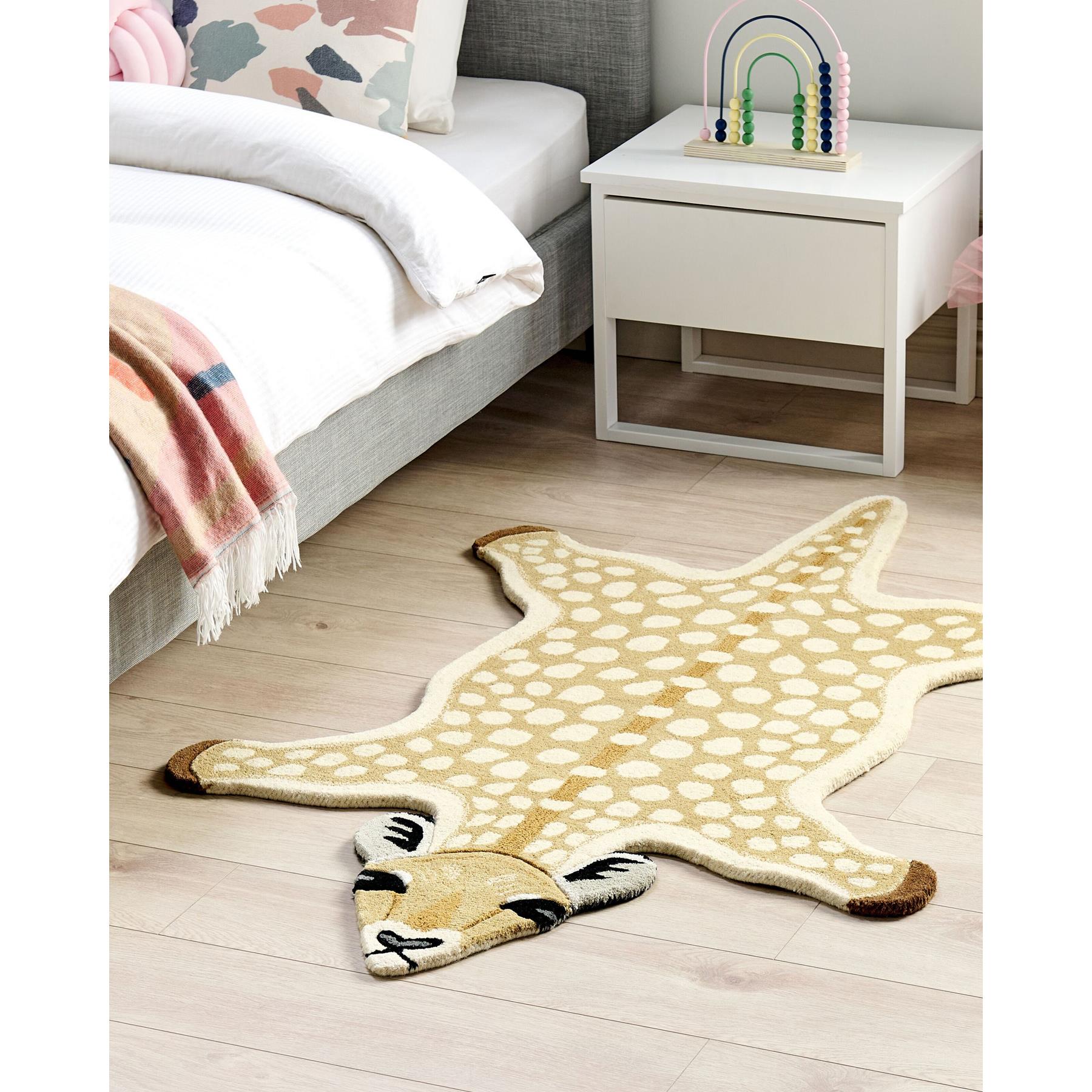 Beliani - YONA - Kindervloerkleed - Beige - 100 x 160 cm - Wol
