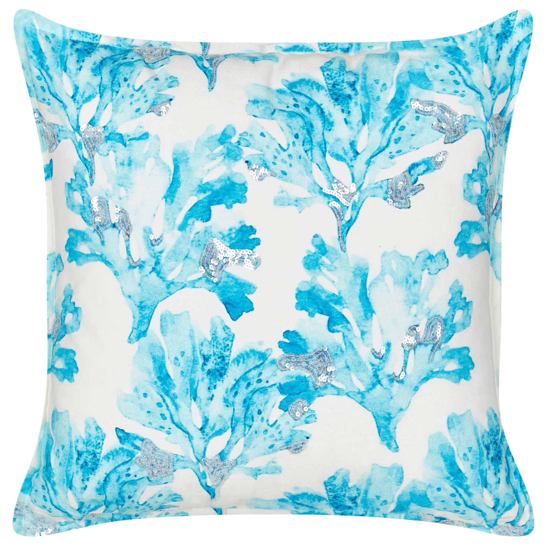 Beliani - ROCKWEED - Sierkussen - Wit|Blauw - 45 x 45 cm - Katoen