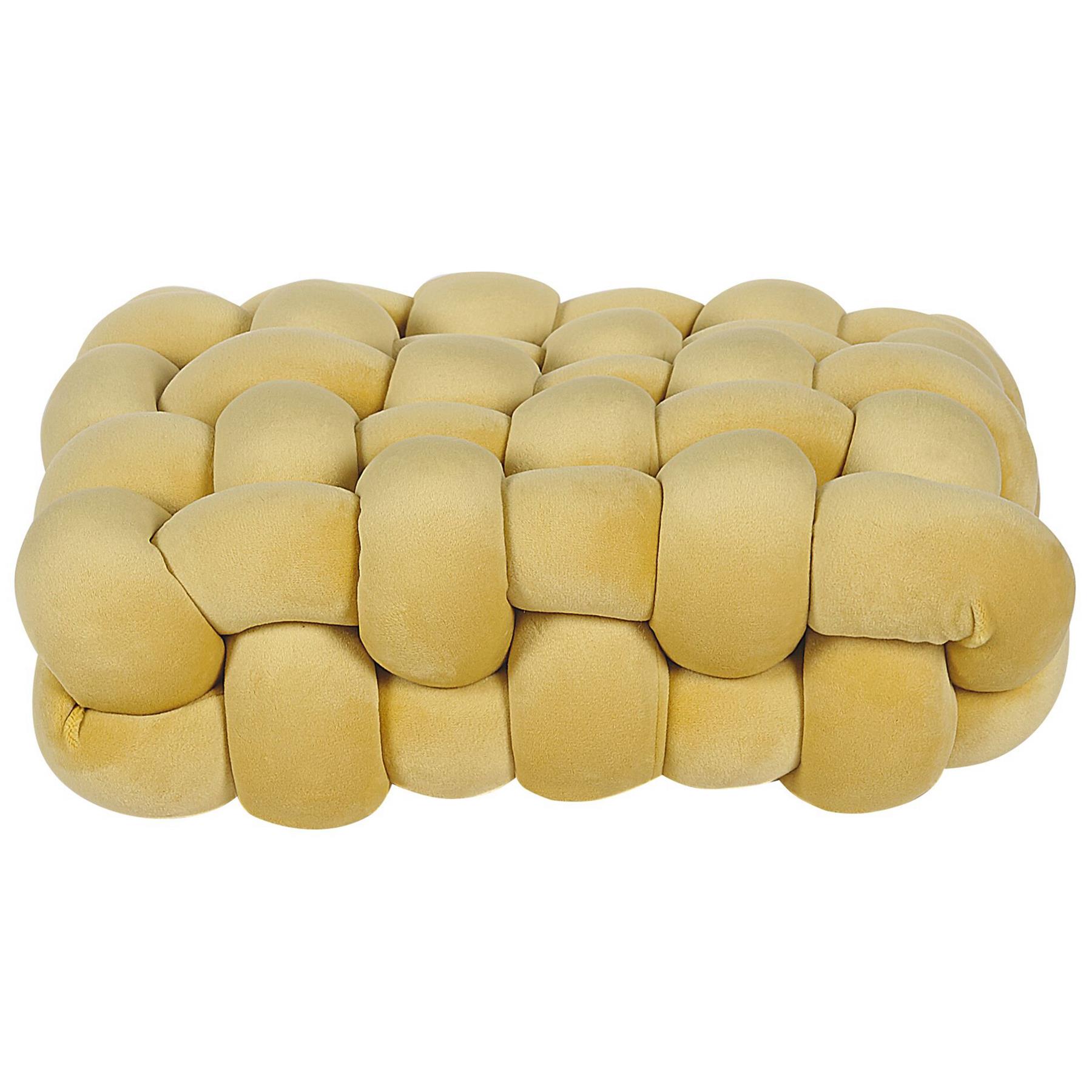Beliani - SIRALI - Sierkussen - Geel - 30 x 30 cm - Fluweel