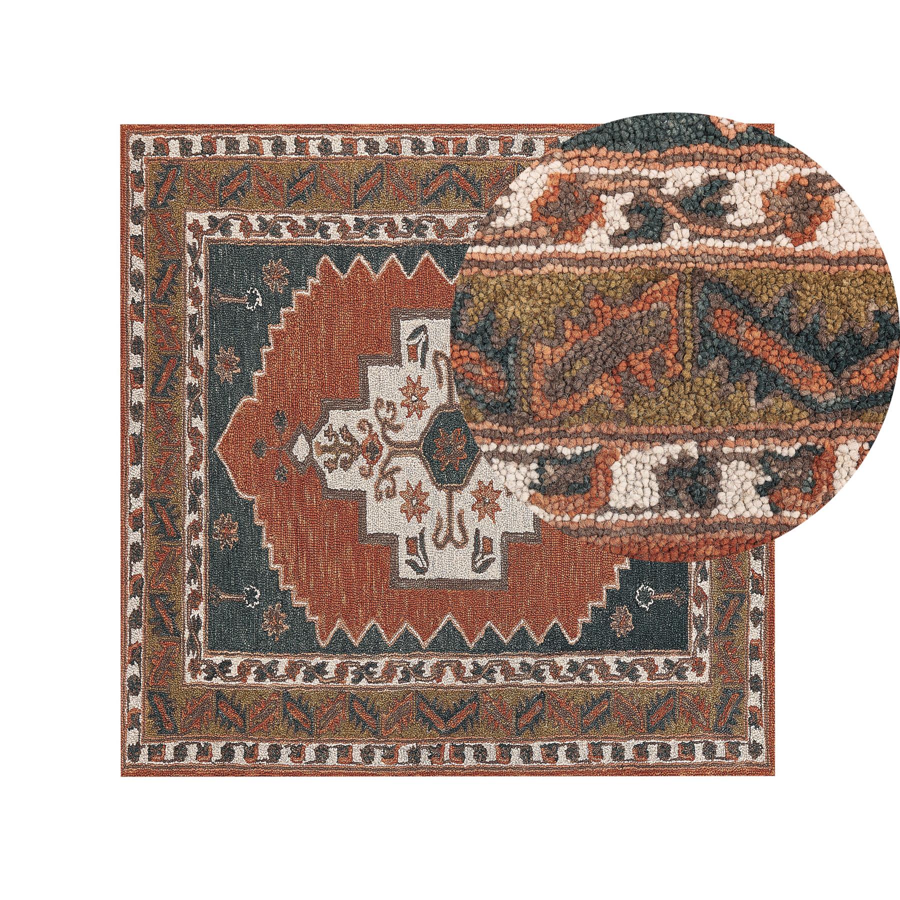 Beliani - GELINKAYA - Vloerkleed - Multicolor - 200 x 200 cm - Wol