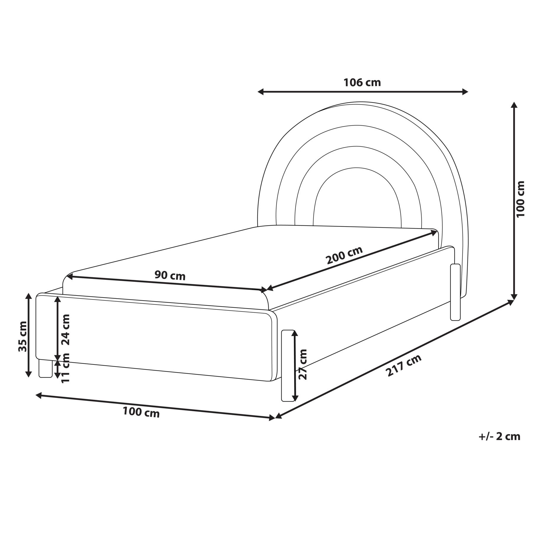 Beliani - ANET - Bed - Roze - 90 x 200 cm - Fluweel